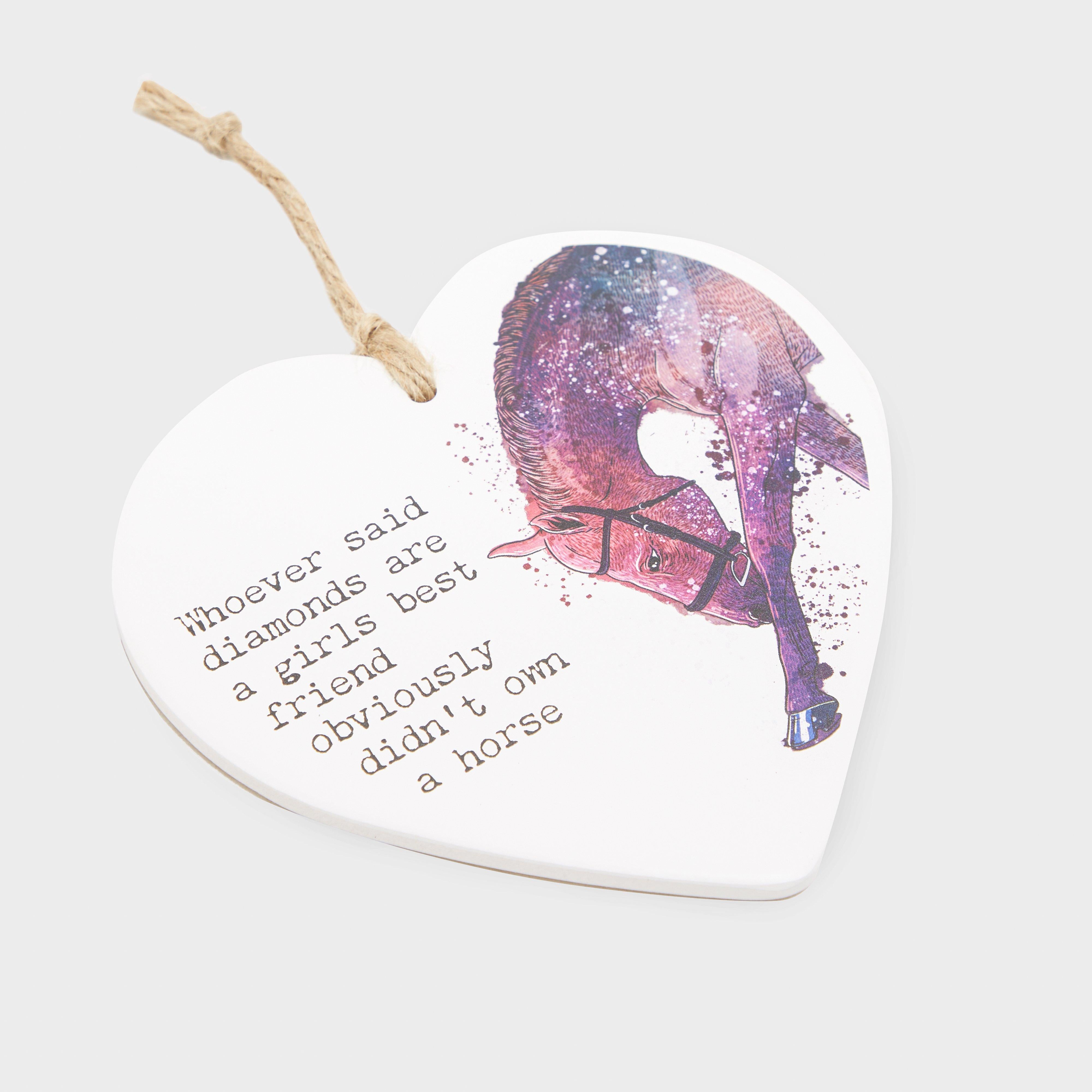 Ceramic Heart Diamonds Hanging Plaque