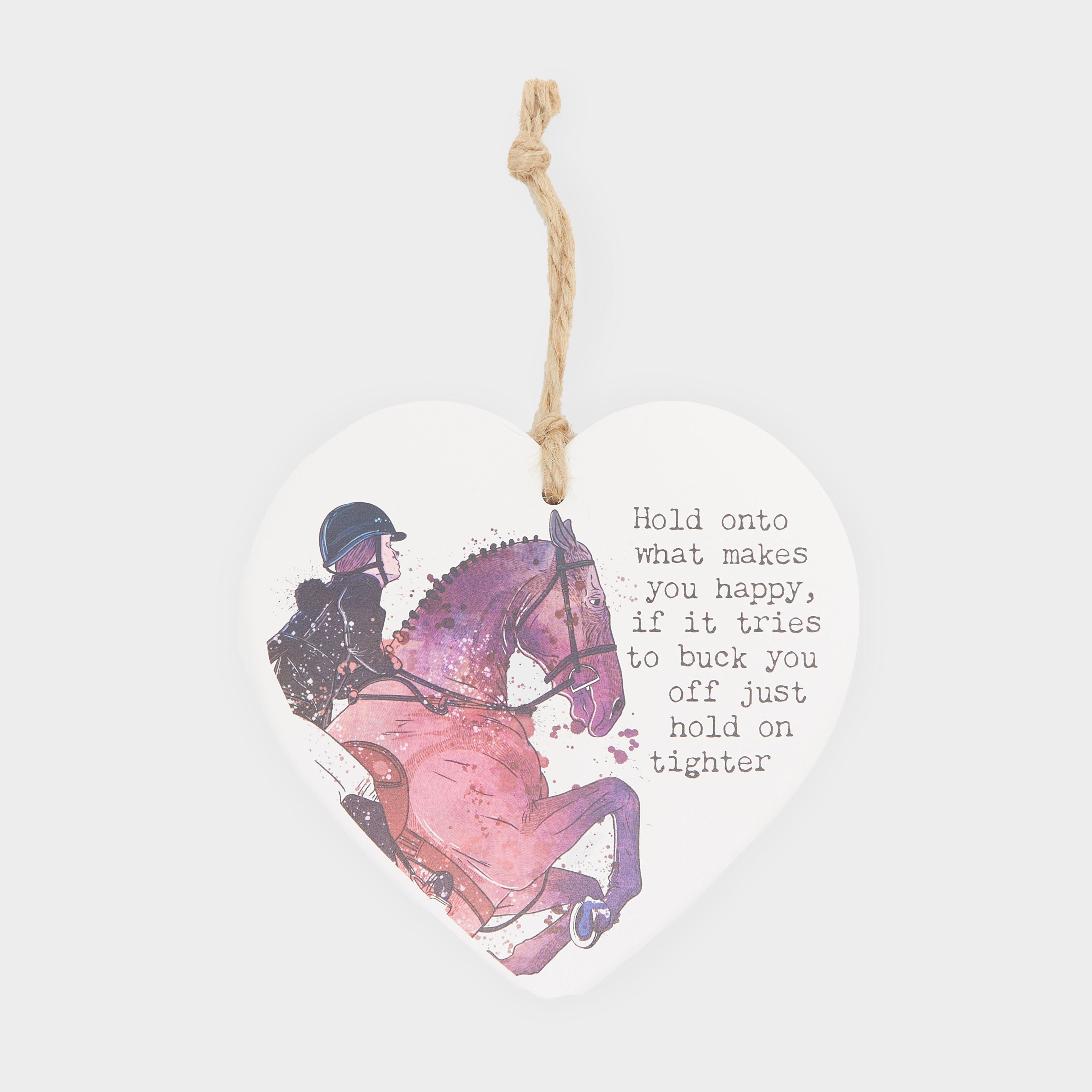 Ceramic Heart Hold On Hanging Plaque