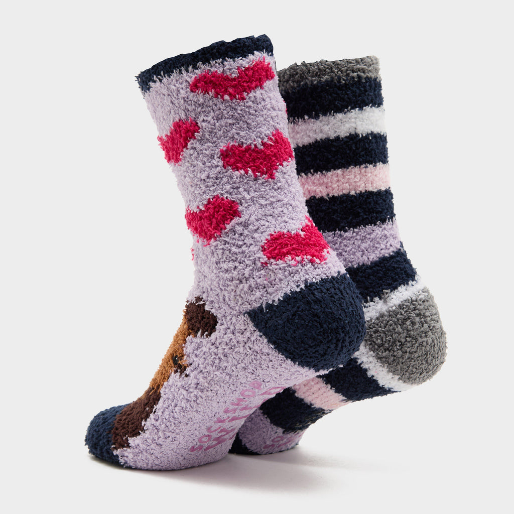 Women’s Wild Feet Pony Cosy Lounge Socks 2 Pack