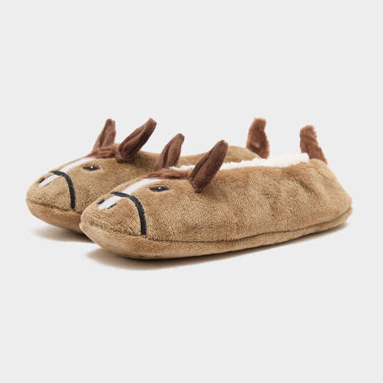 Women’s Wild Feet Fluffy Footsie Horse Slippers