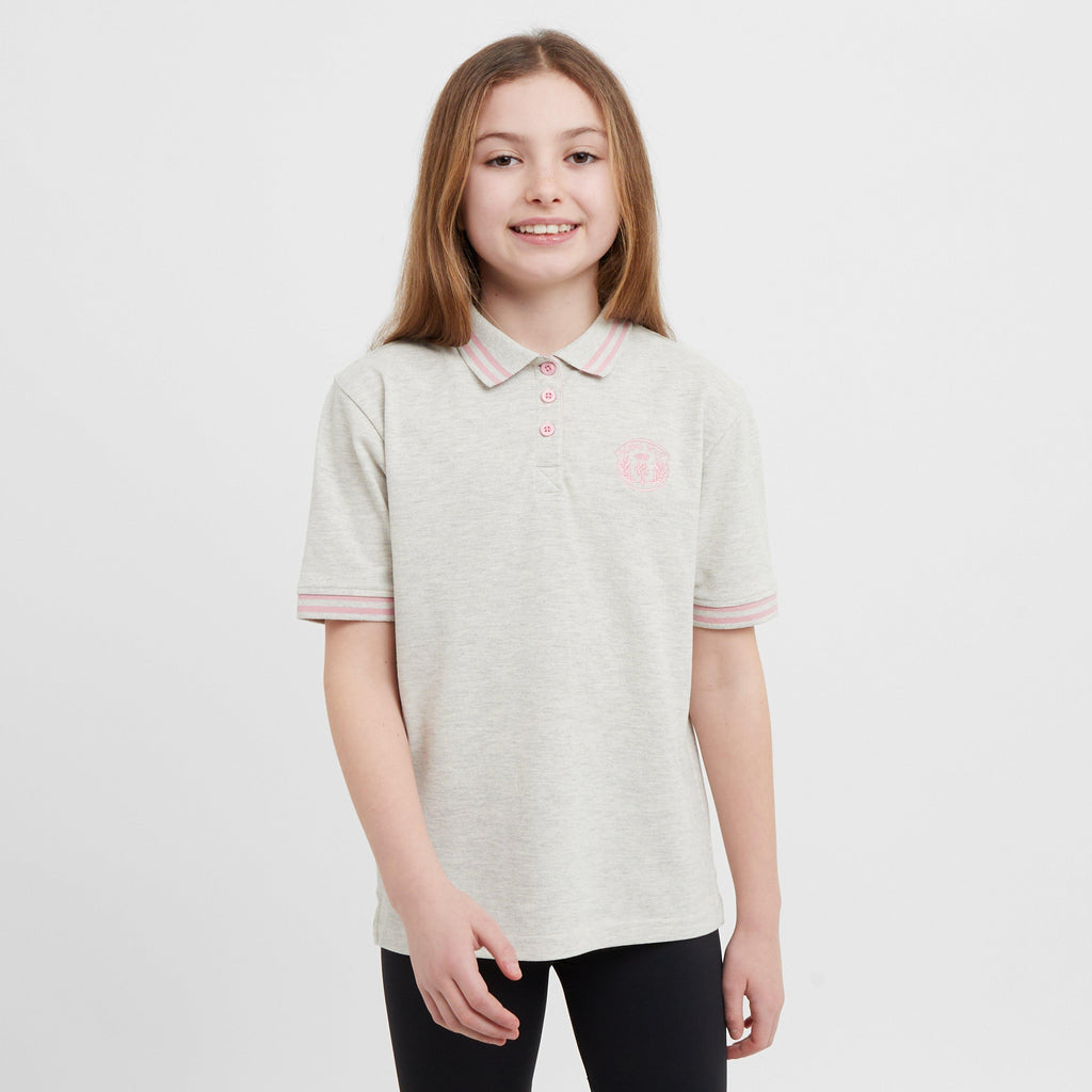 Kids' Ffion Short Sleeved Polo Shirt Grey Marl