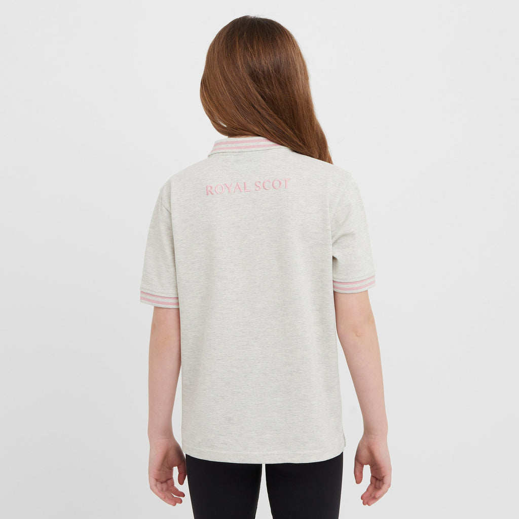 Kids' Ffion Short Sleeved Polo Shirt Grey Marl