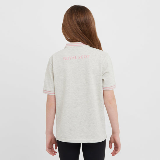 Kids' Ffion Short Sleeved Polo Shirt Grey Marl