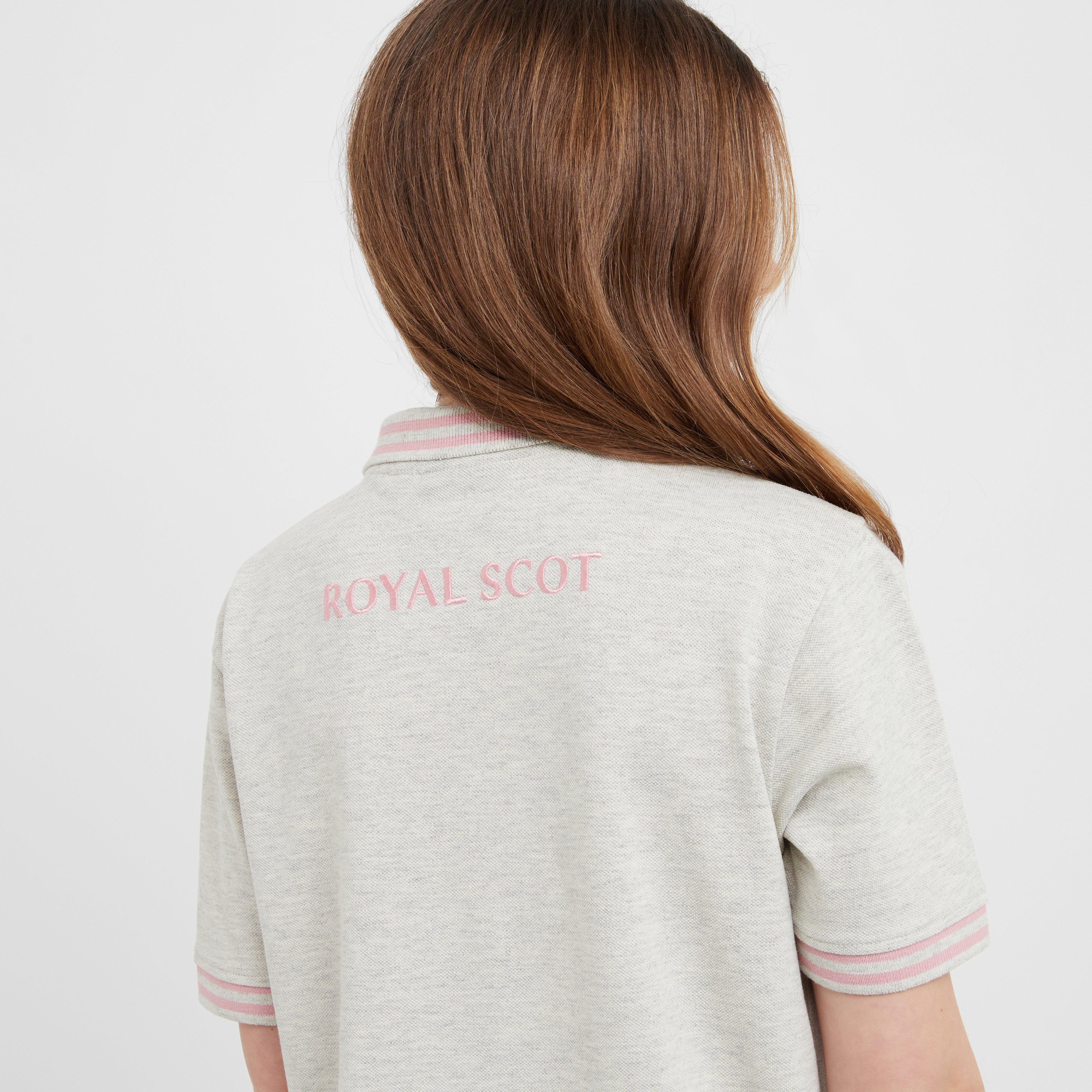 Kids' Ffion Short Sleeved Polo Shirt Grey Marl