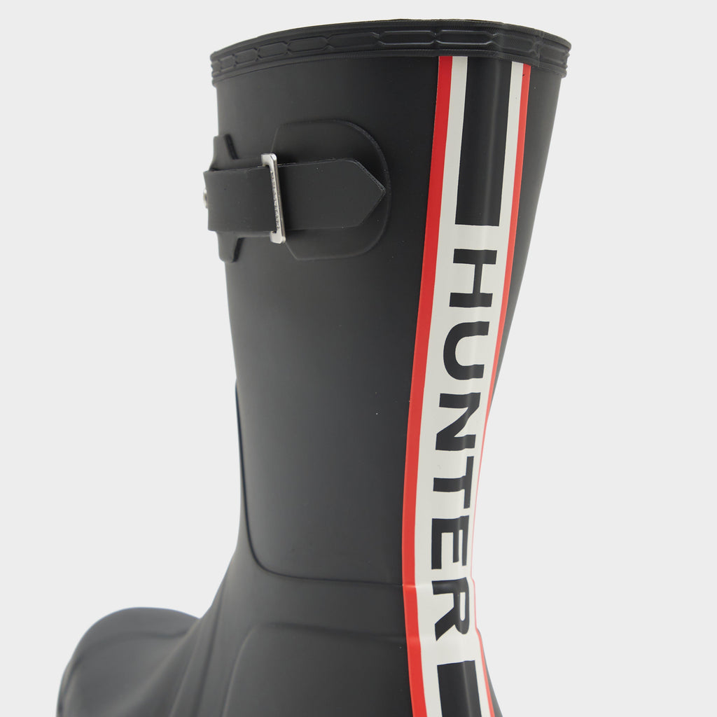 Men's Tri-Colour Logo Backstrap Short Wellington Boots