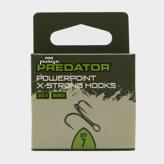 Predator X-Strong Barbed Treble Hooks 6 x 6