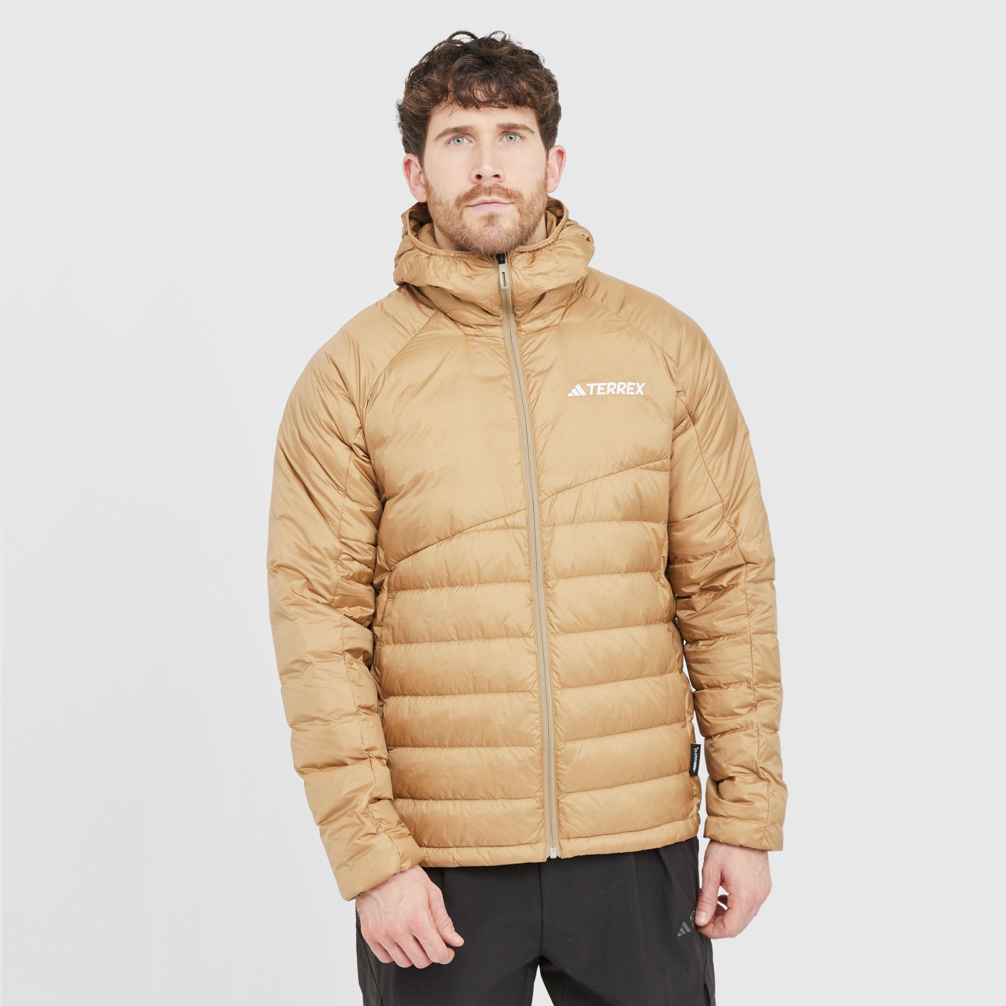 Beige adidas Terrex Men's Xperior CLIMAWARM+ Down Hooded Jacket