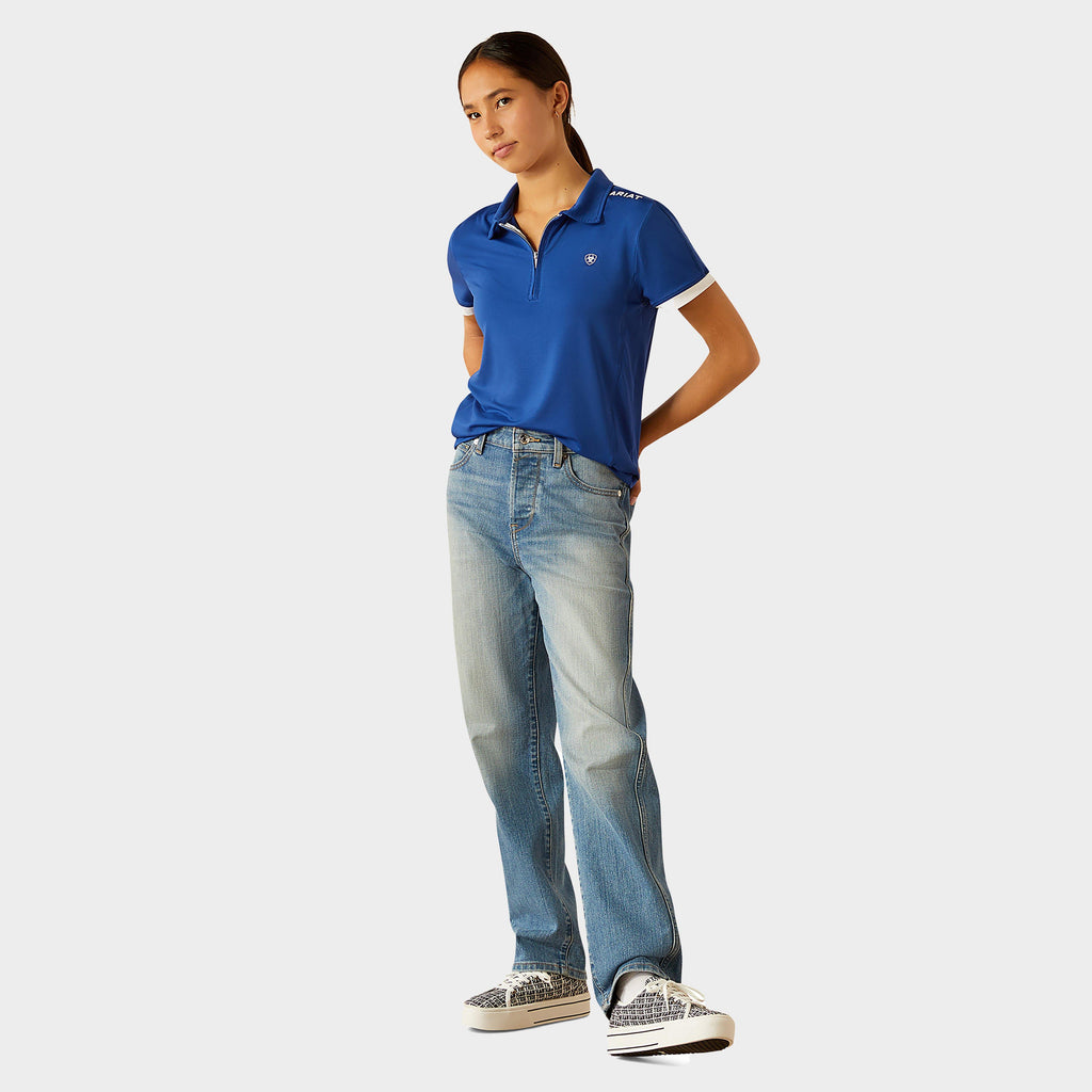 Kids Bandera 1/4 Zip Short Sleeved Polo Shirt