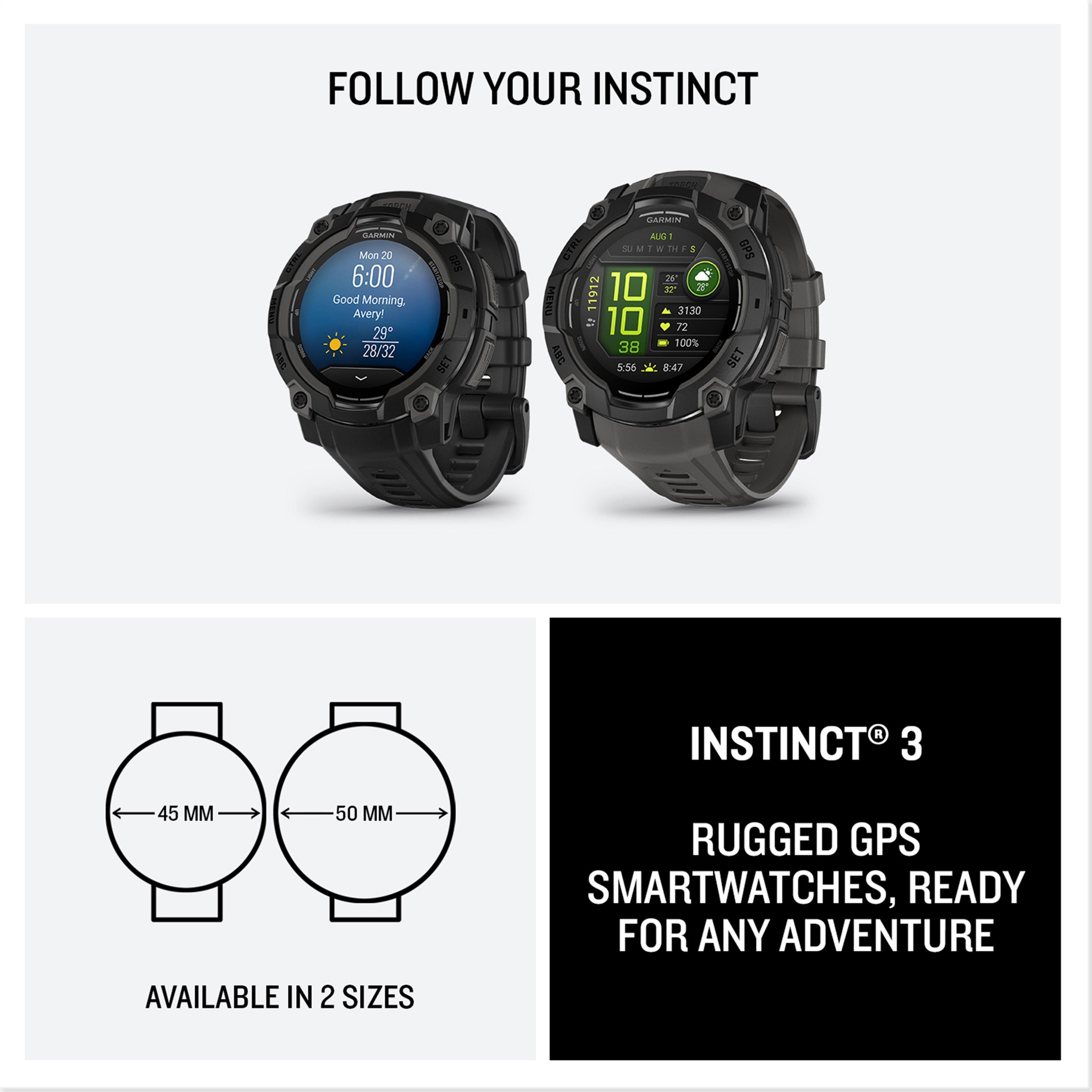 Instinct® 3 AMOLED 50mm Multi-Sport Smartwatch