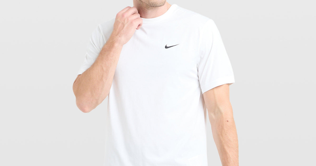 White Nike Men's Dri-FIT UV Short-Sleeve Versatile Top – GO Outdoors
