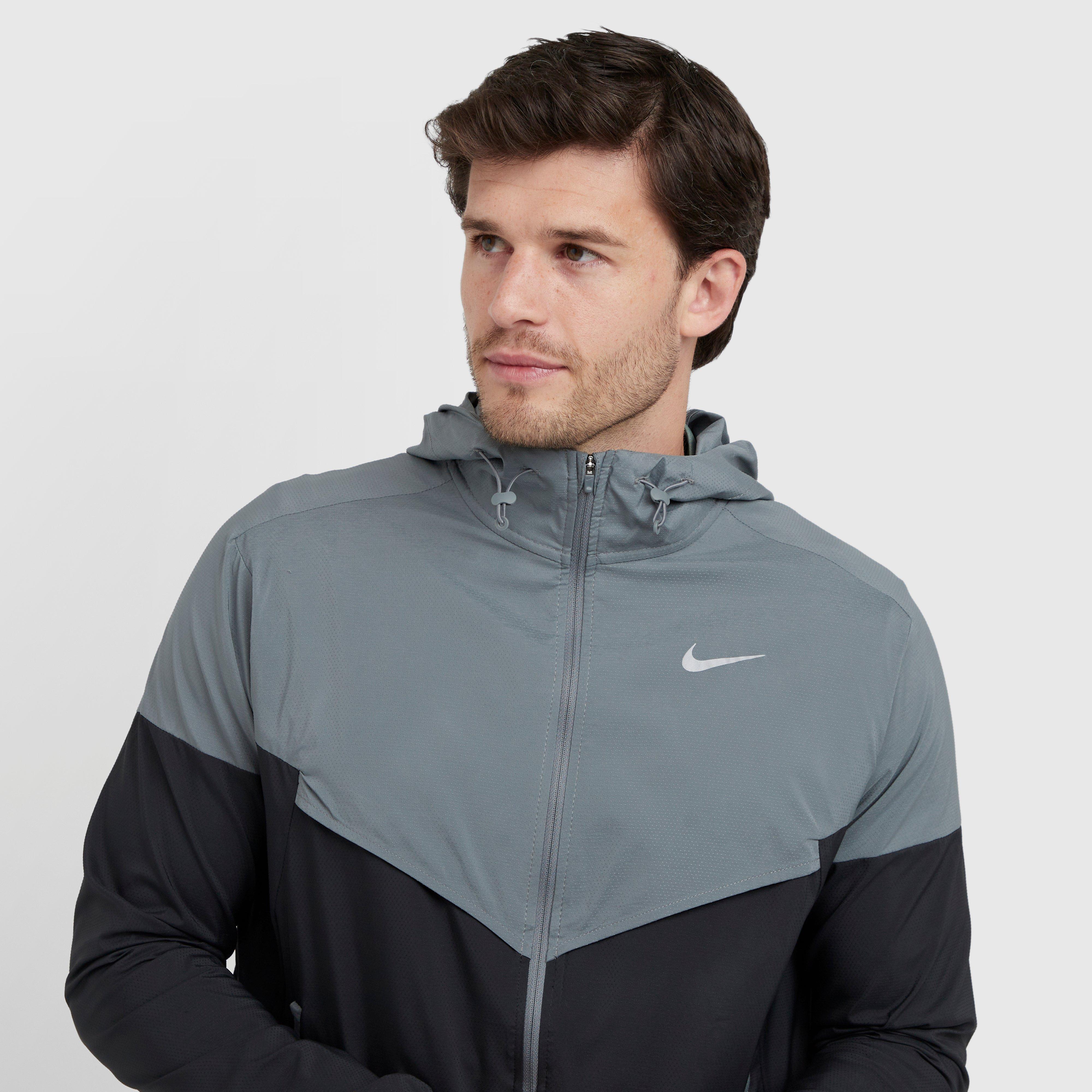 nike windrunner grey and black