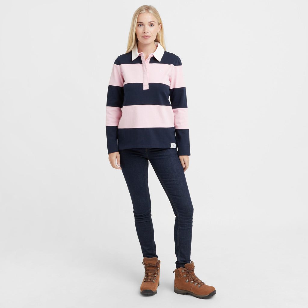 Women's Long Sleeve Stripe Rugby Shirt