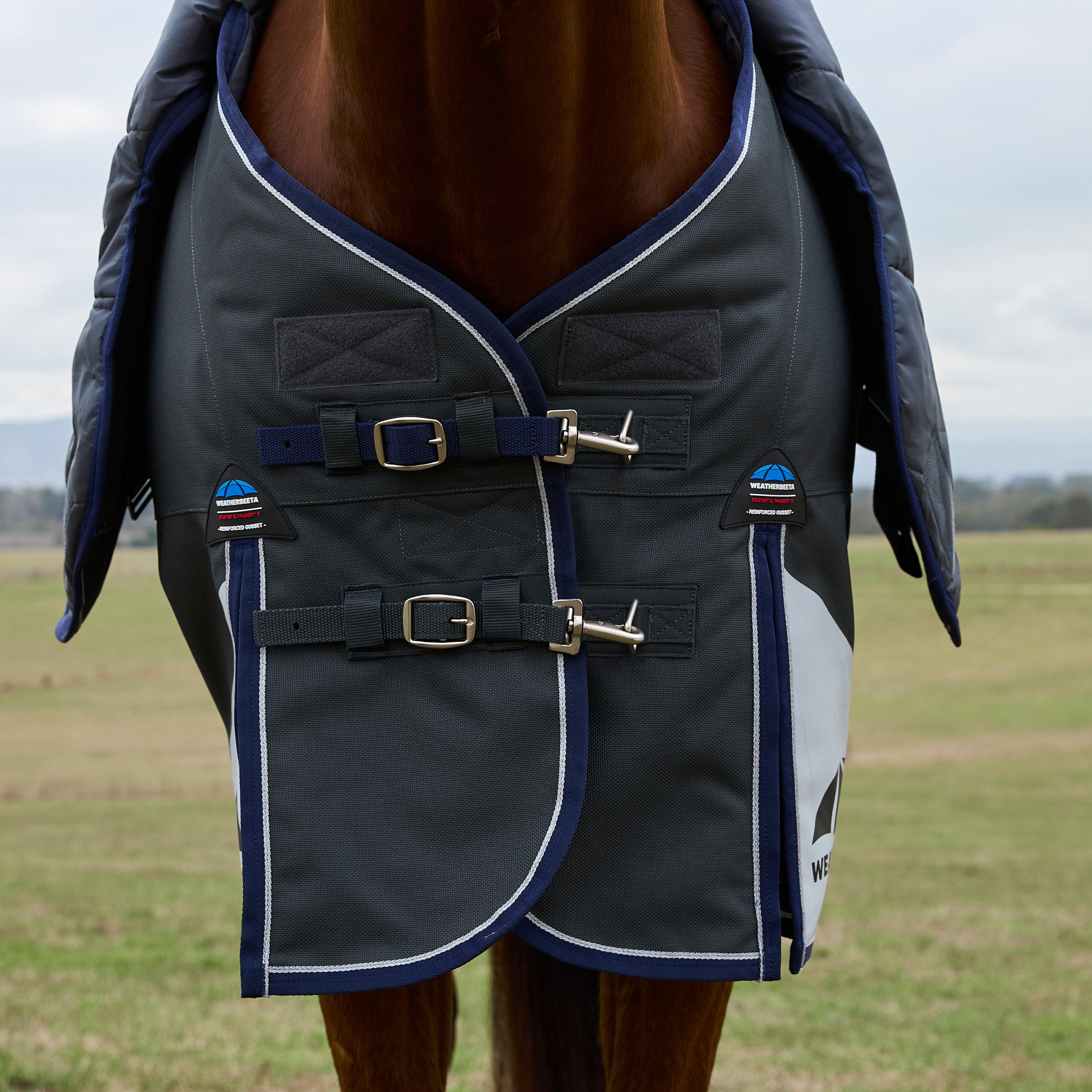 ComFiTec Ultra Detach-A-Neck 100g Medium/Light Weight Turnout Rug Charcoal