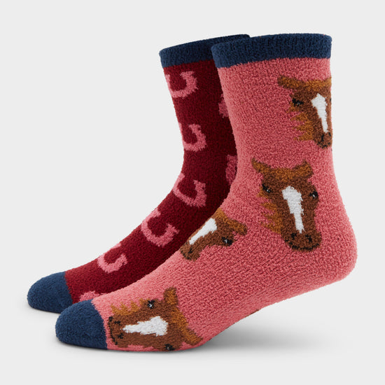 Women’s Wild Feet Pony Cosy Lounge Socks 2 Pack