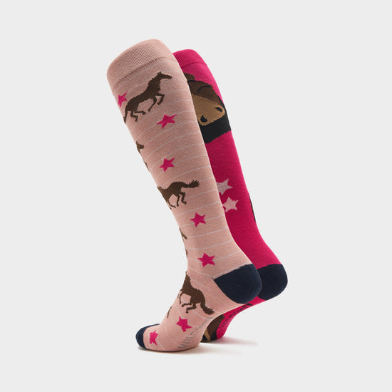 Women's Knee-High Equestrian Socks 2 Pack