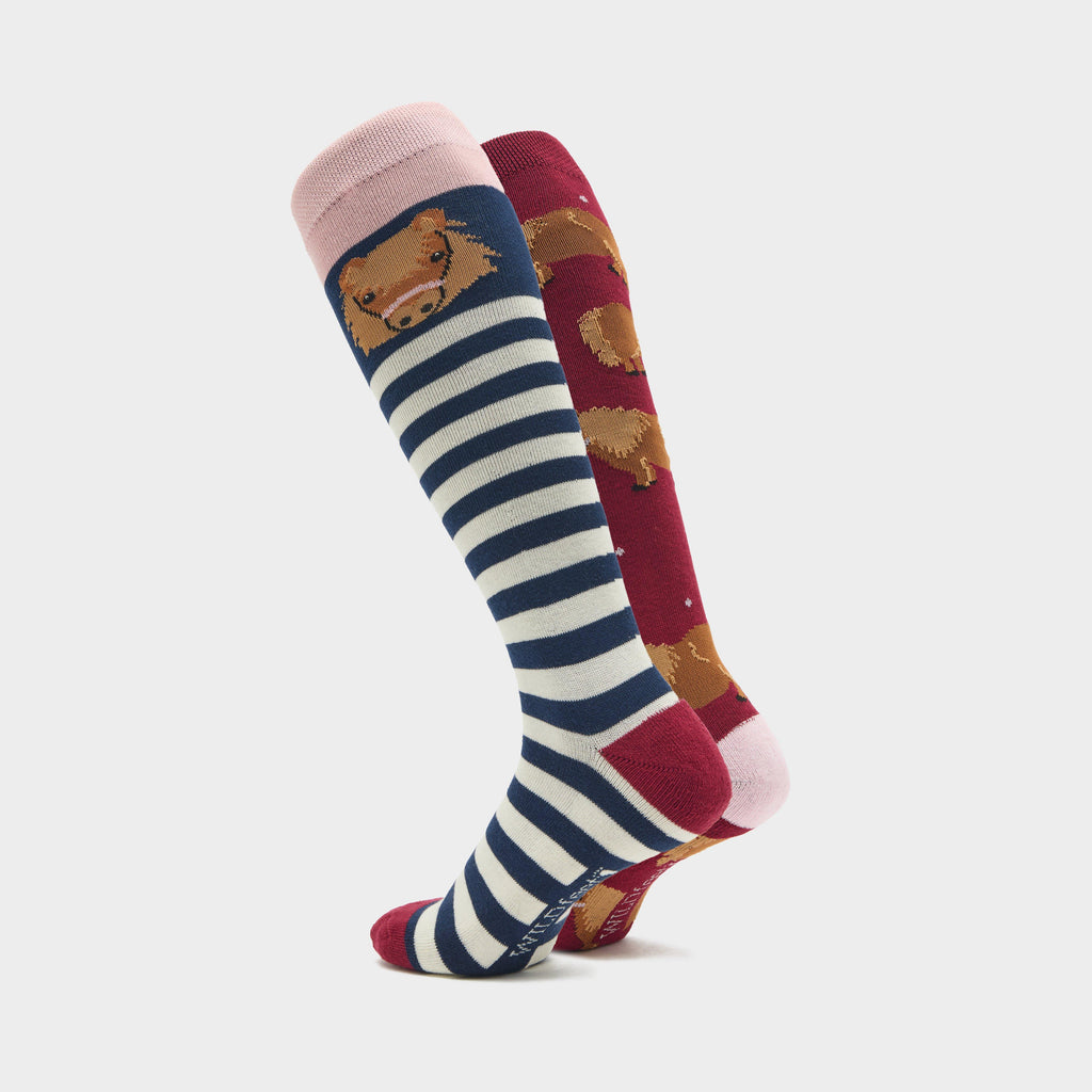 Kids’ Knee-High Equestrian Socks 2 Pack