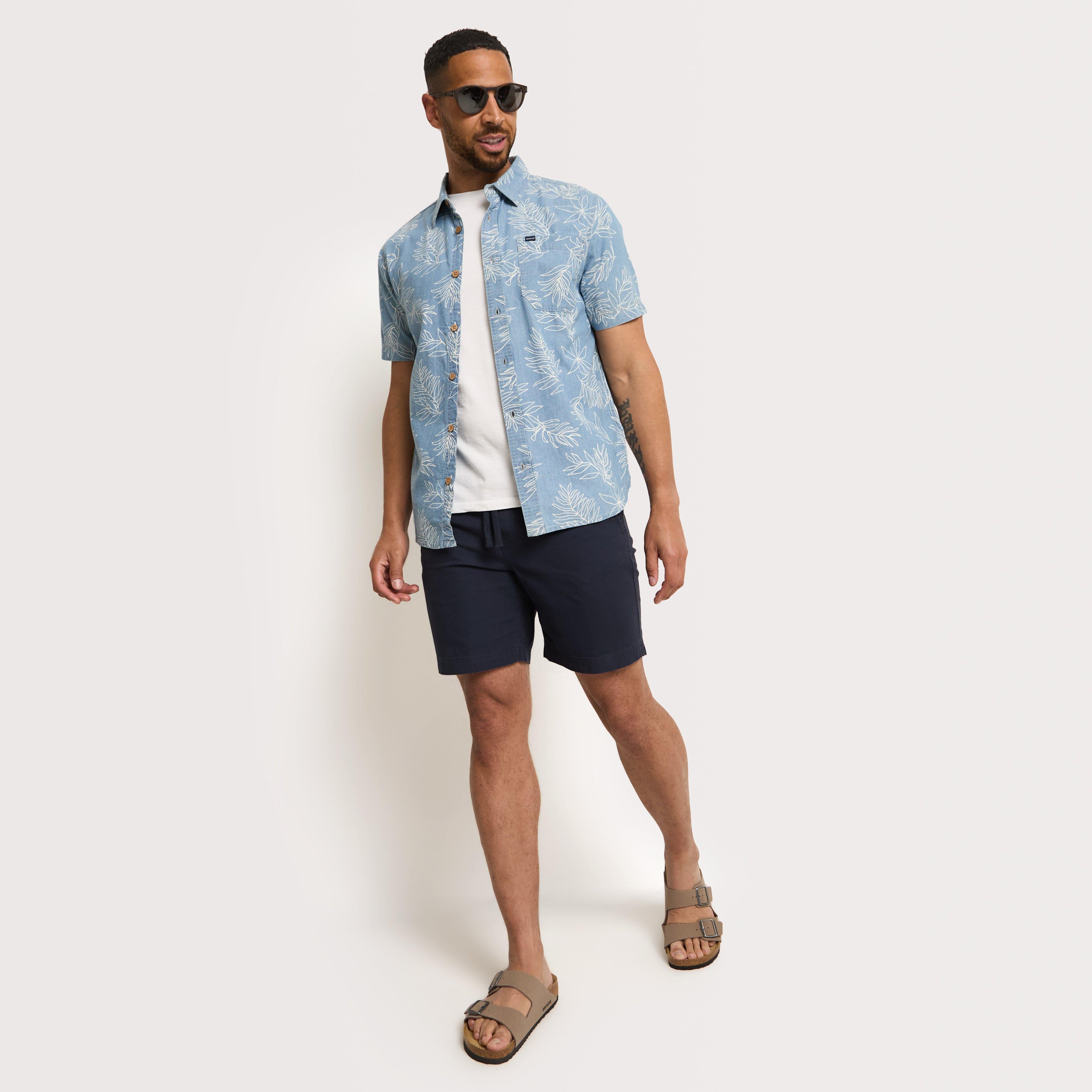 Men's Russell Printed Chambray Short Sleeve Shirt