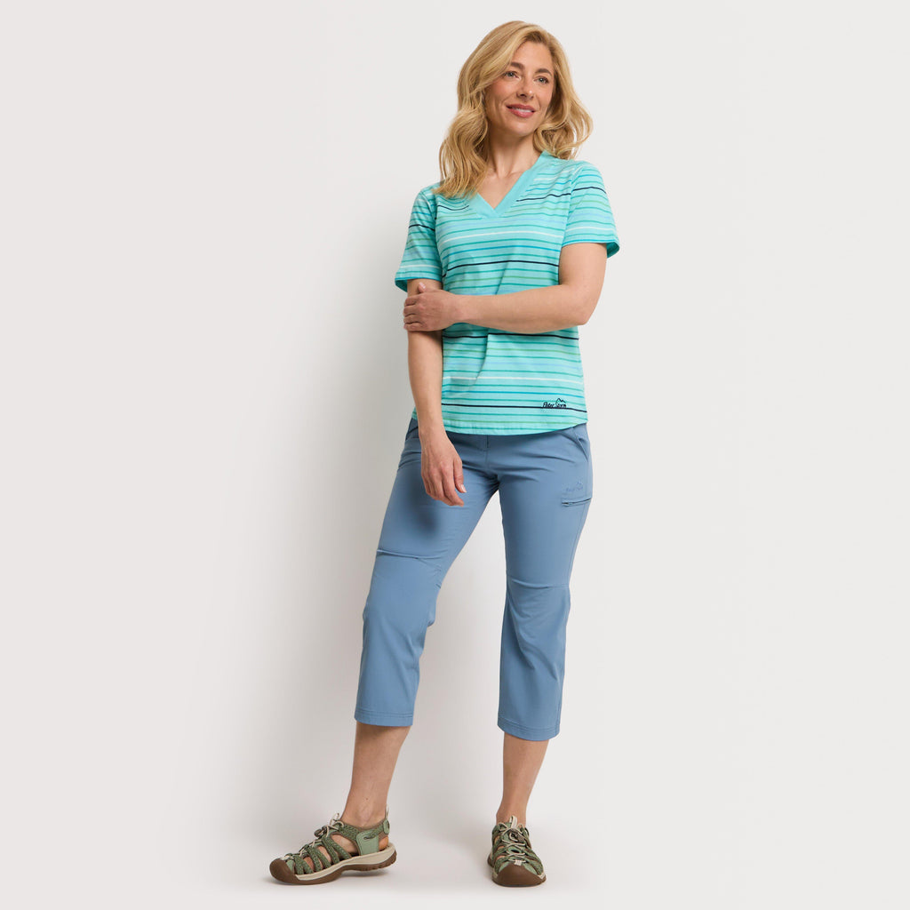 Women's Stripe V-Neck T-Shirt