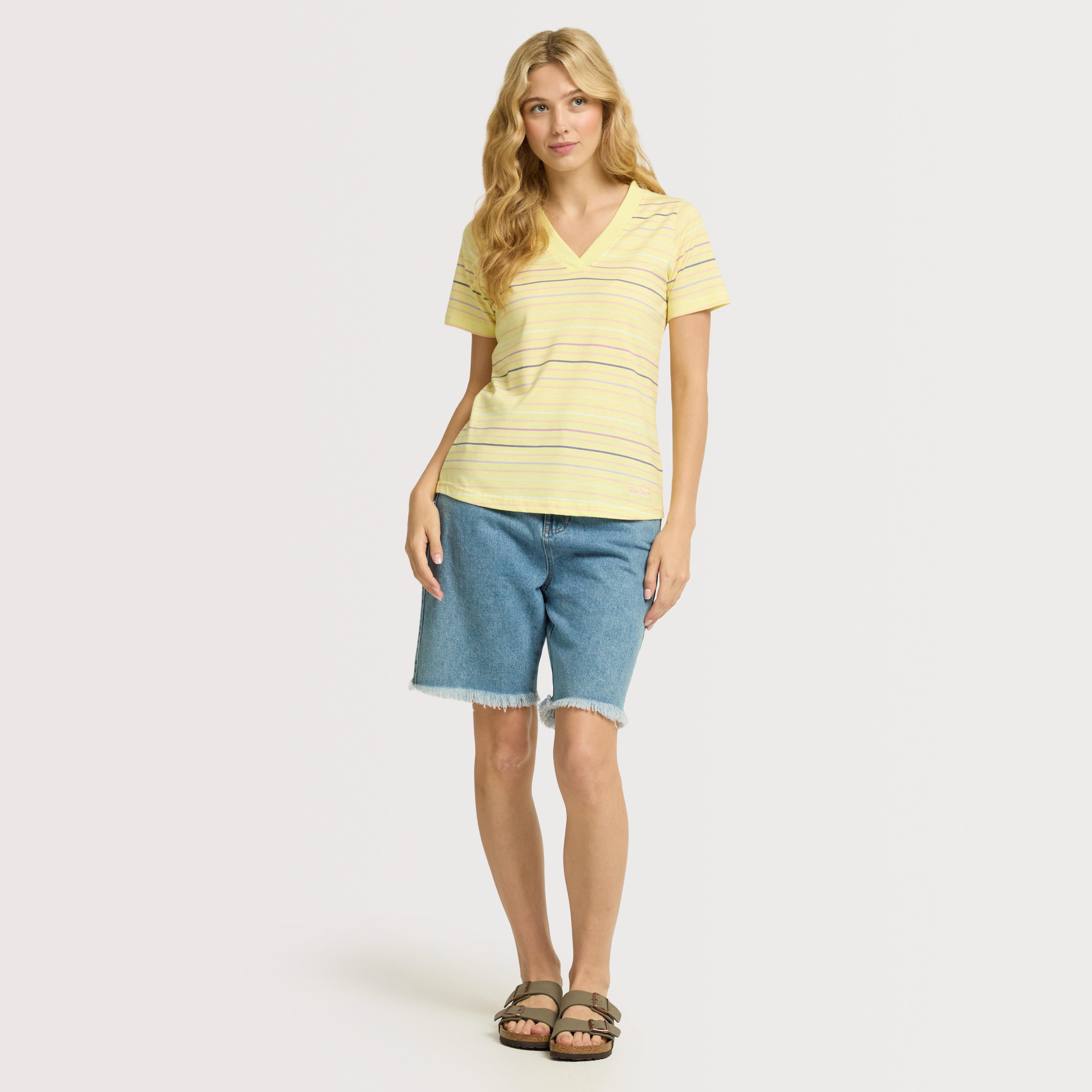 Women's Stripe V-Neck T-Shirt