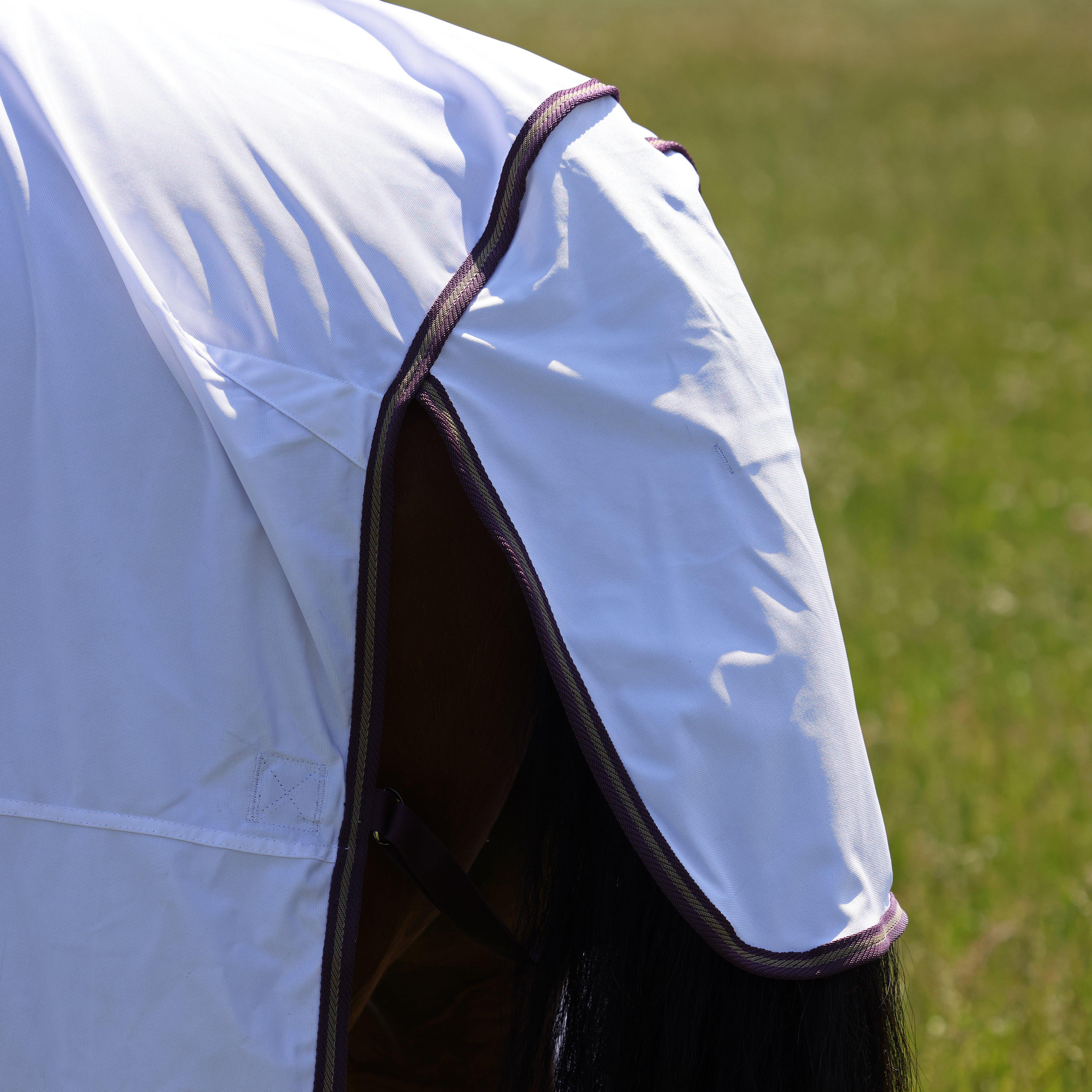 Shires Highlander Plus Fly Sheet Combo Neck Rug White/Black Cherry