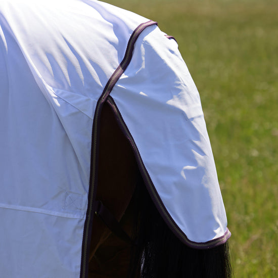 Shires Highlander Plus Fly Sheet Combo Neck Rug White/Black Cherry