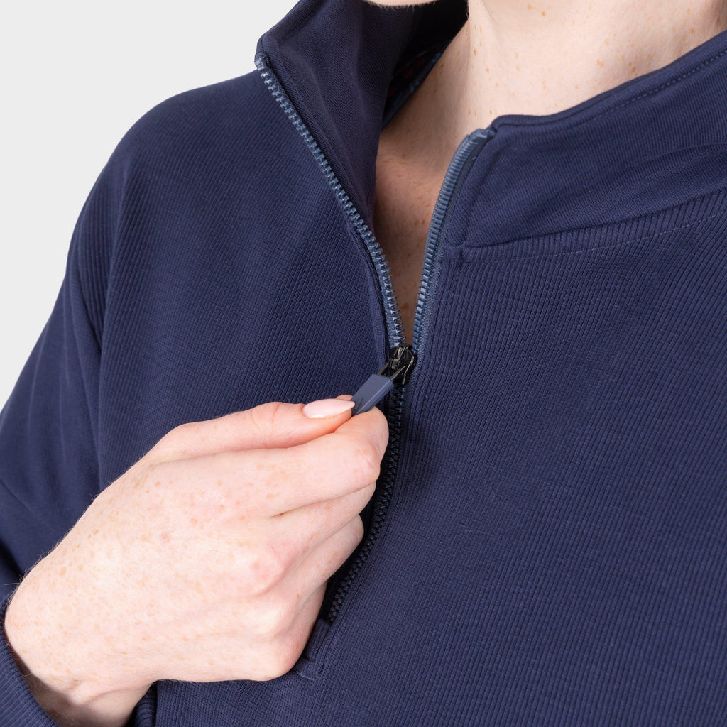 Women’s React Quarter Zip Sweater Midnight