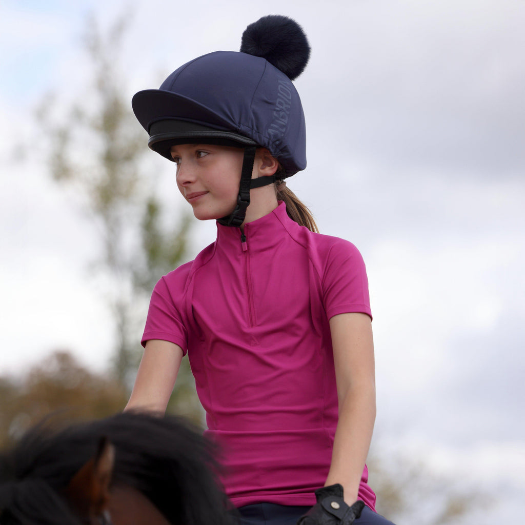 Young Rider React Short Sleeve Base Layer Fuchsia