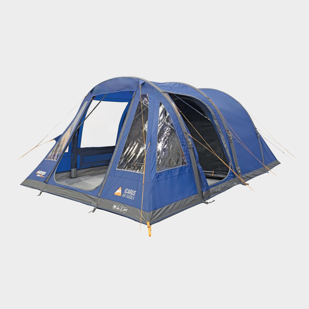 vango air tent Blue Vango Icarus Air 500 Powerbeam Battery-Powered Family Tent – GO Outdoors