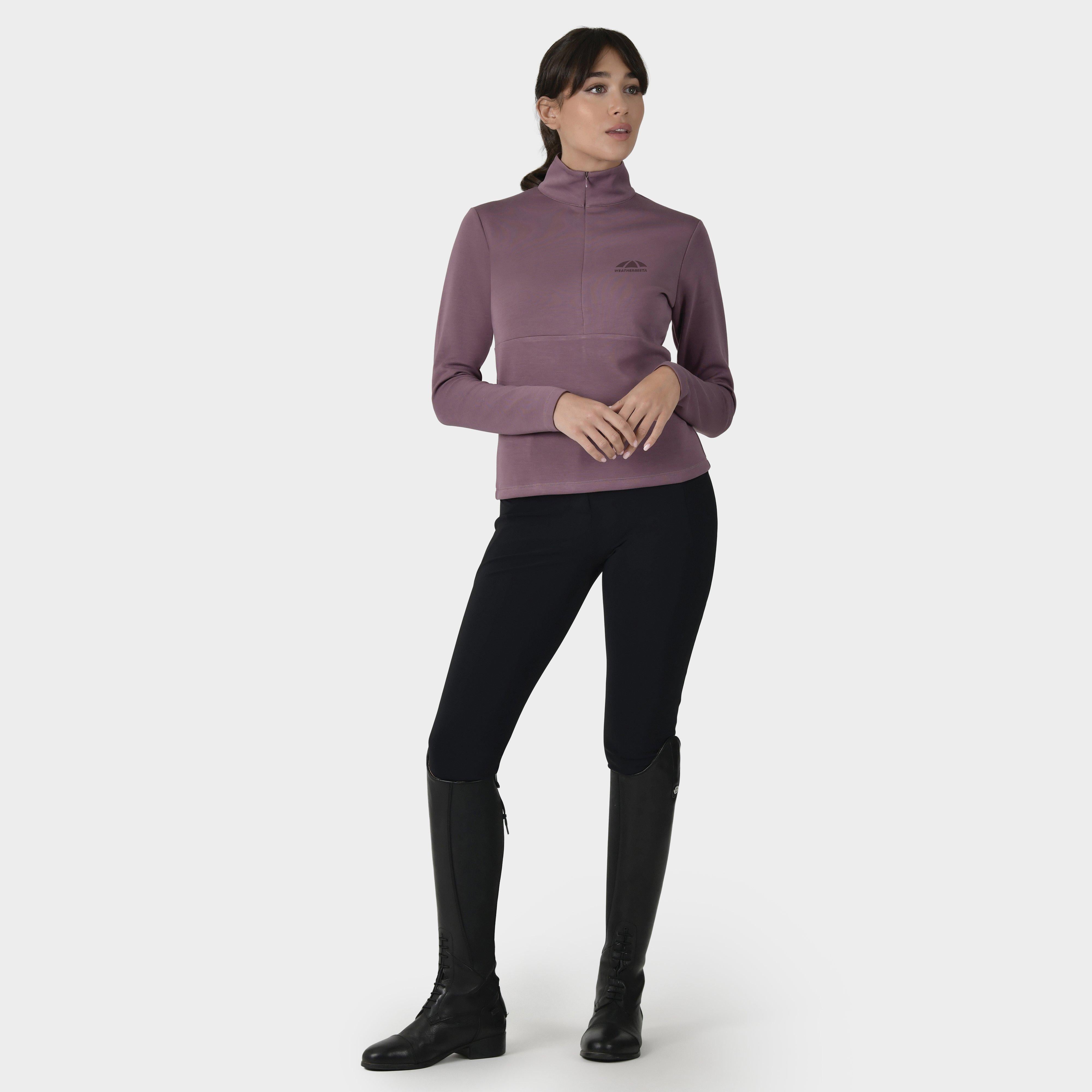 Women's Half Zip Long Sleeve Mid Layer | Mauve Wine