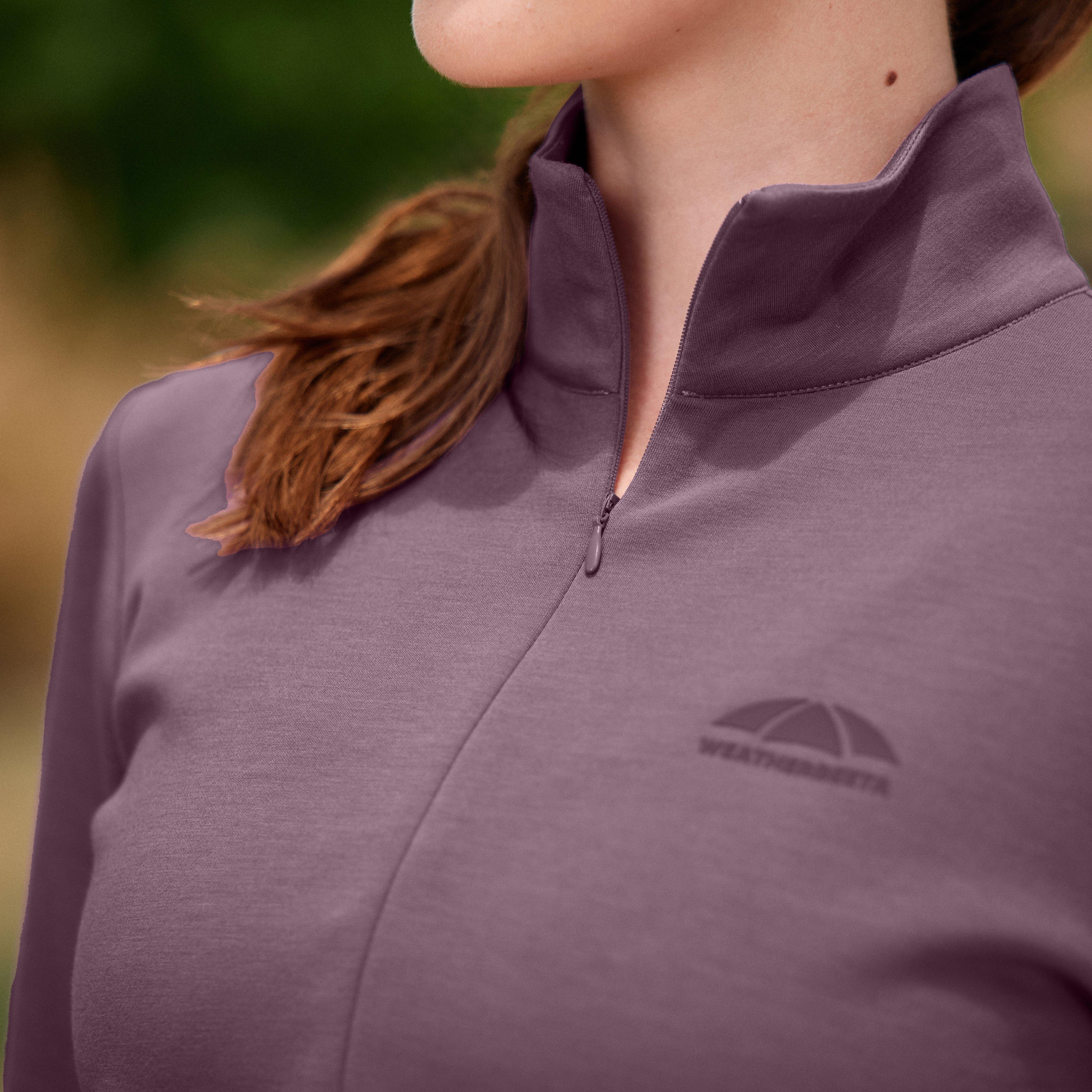Women's Half Zip Long Sleeve Mid Layer | Mauve Wine
