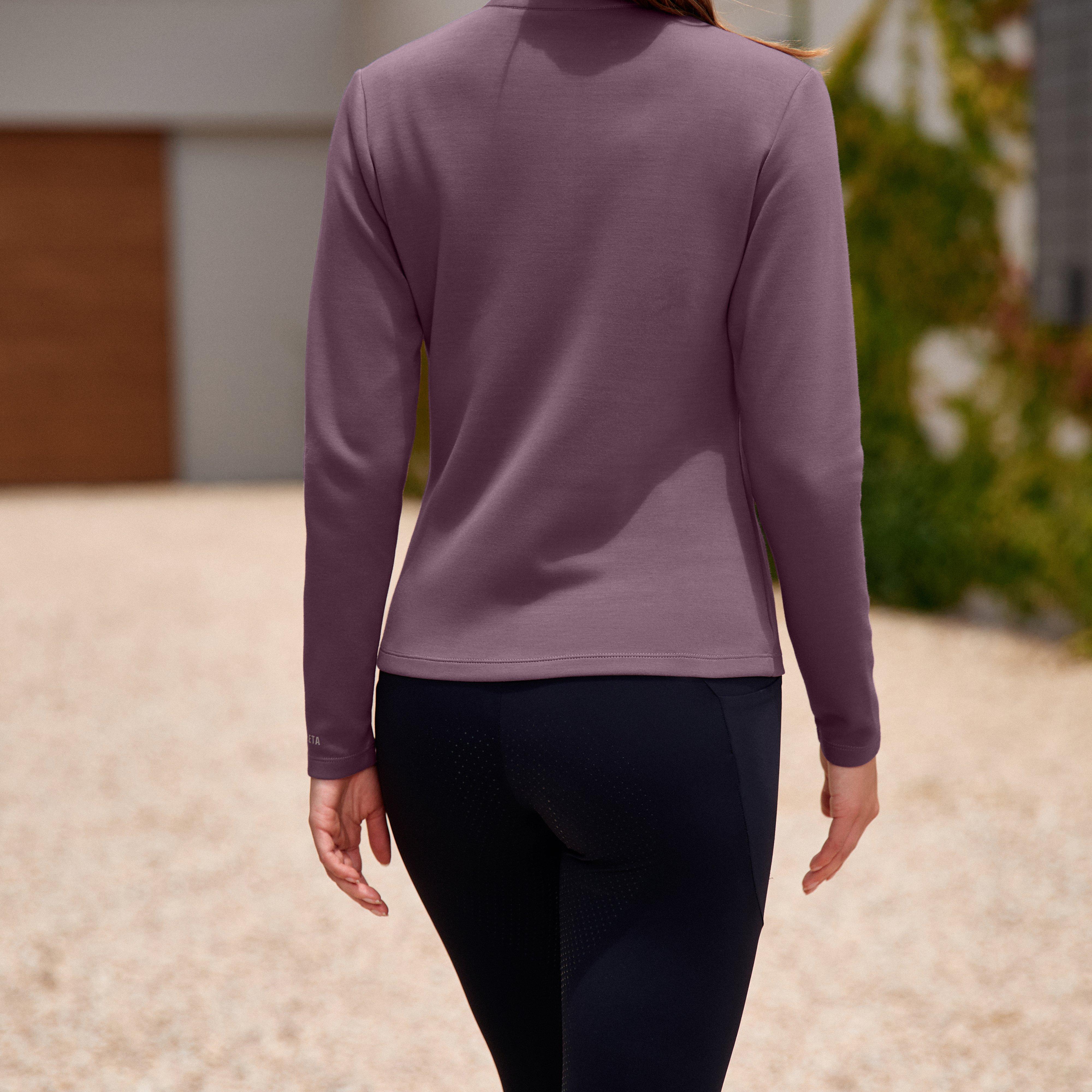 Women's Half Zip Long Sleeve Mid Layer | Mauve Wine