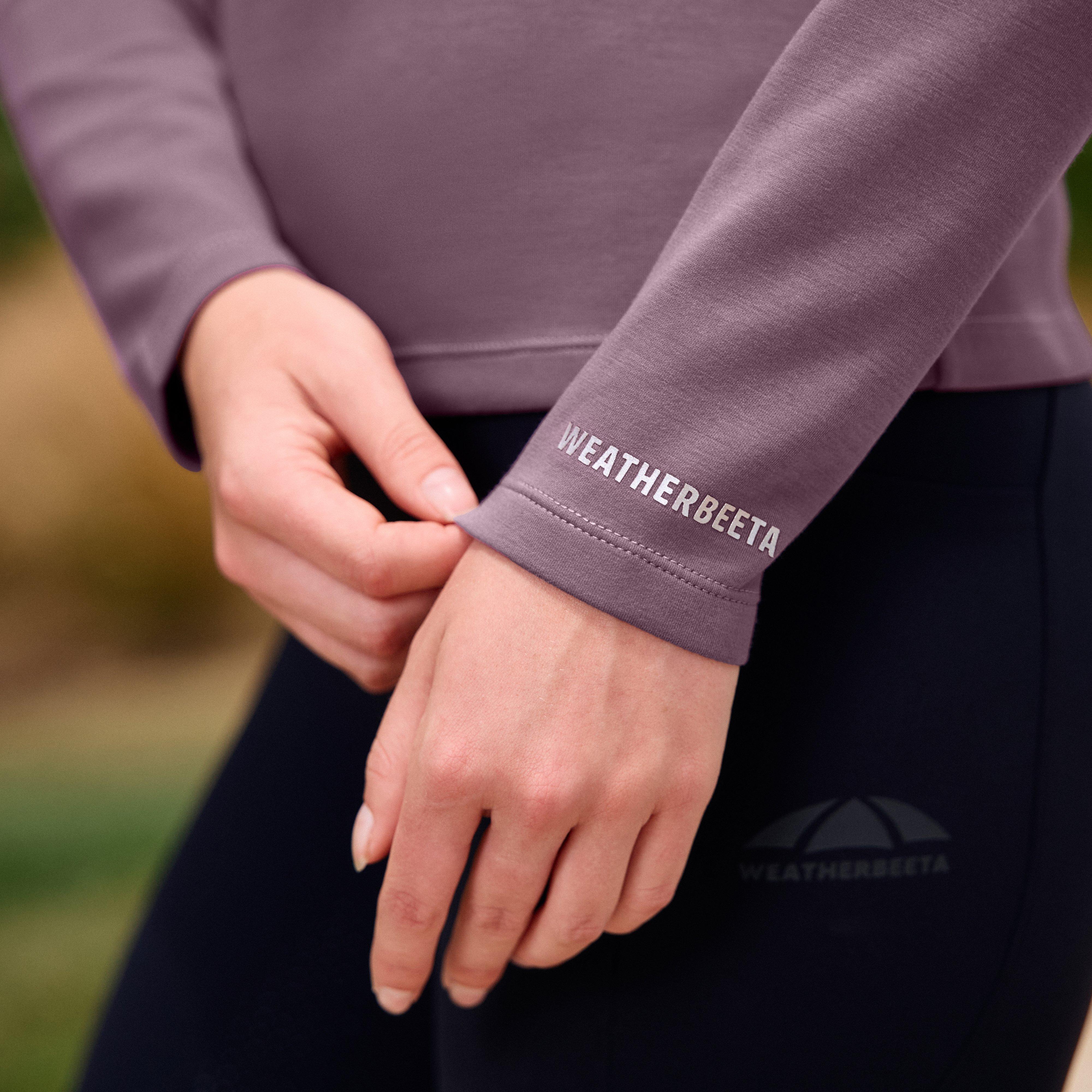 Women's Half Zip Long Sleeve Mid Layer | Mauve Wine