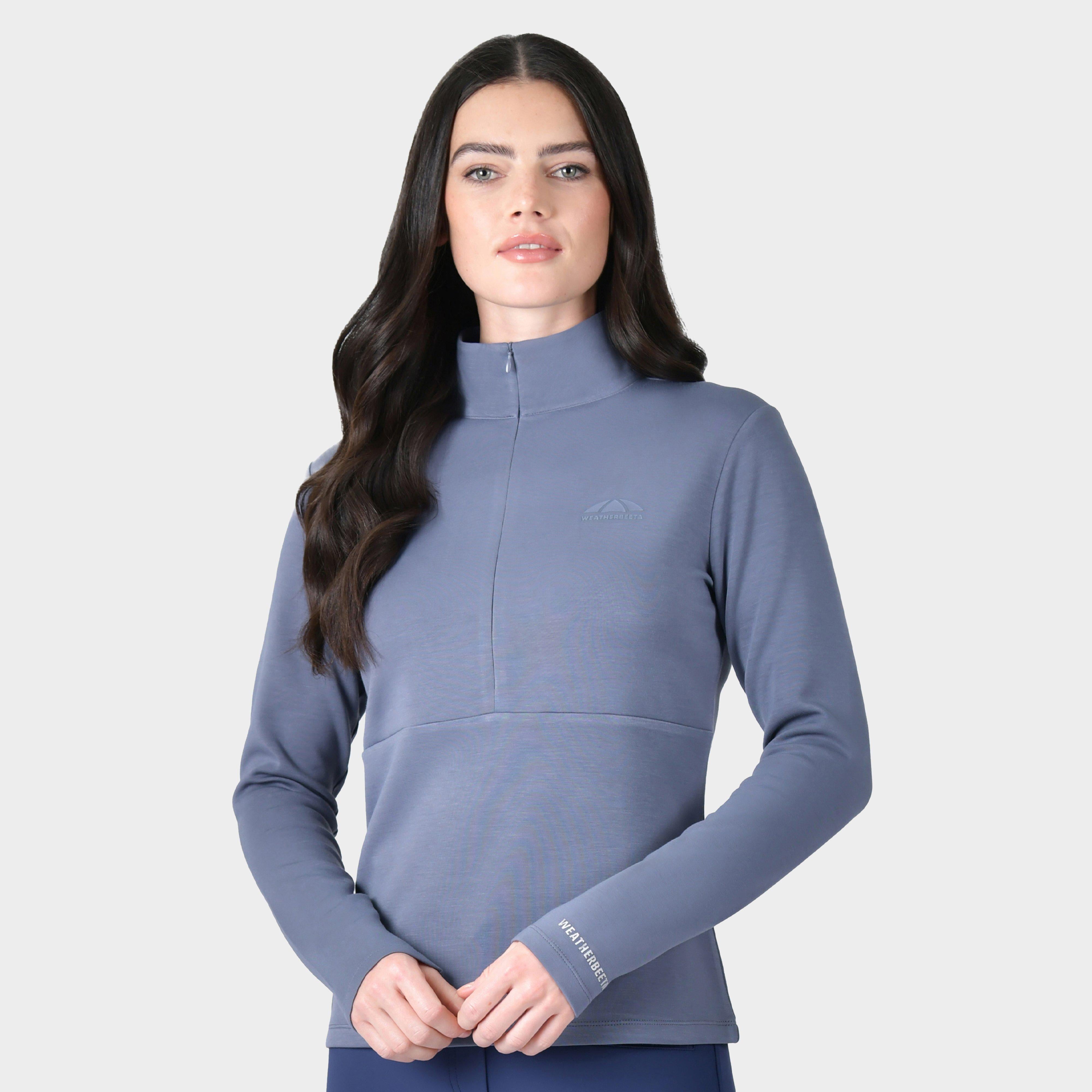 Women's Half Zip Long Sleeve Mid Layer | Slate Blue