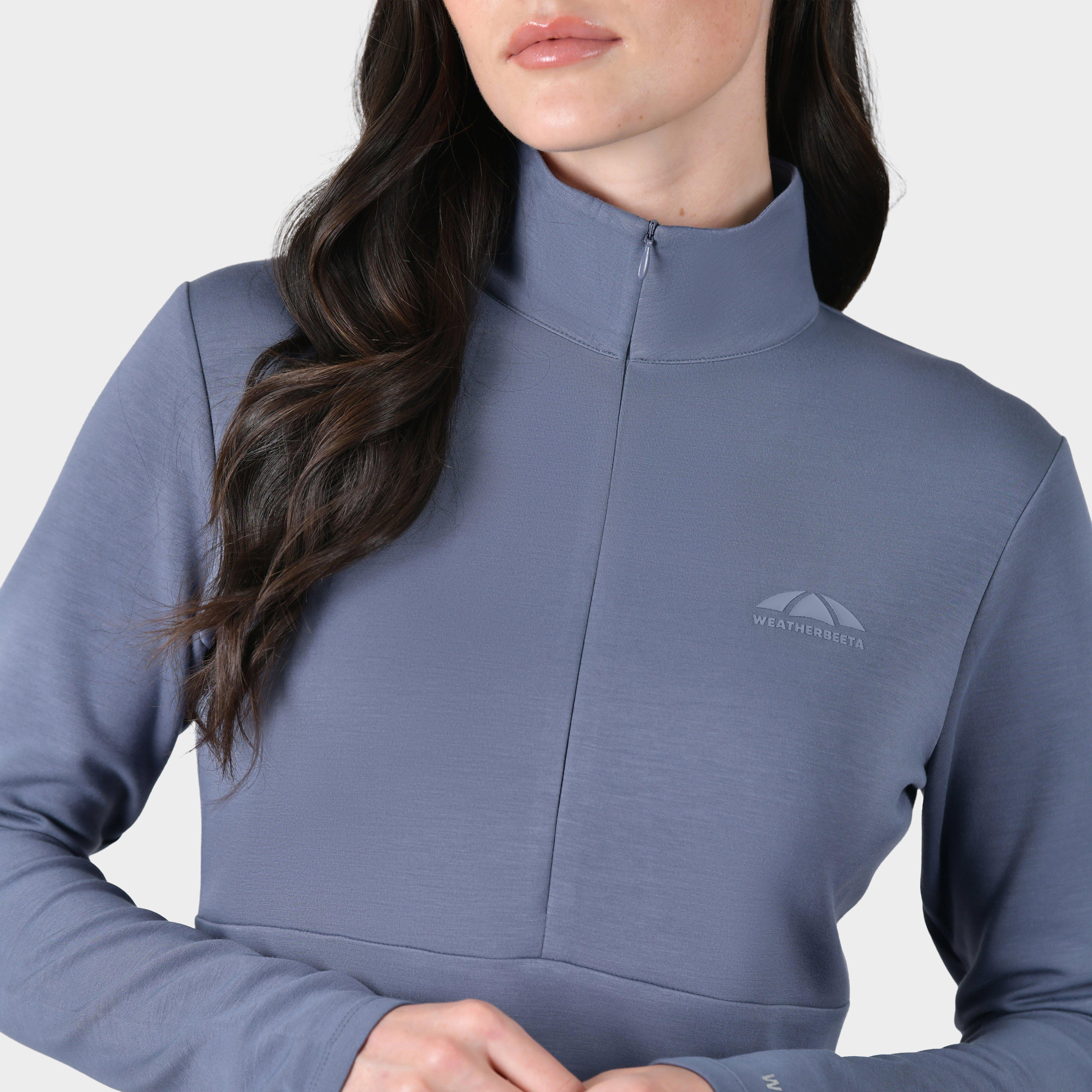 Women's Half Zip Long Sleeve Mid Layer | Slate Blue