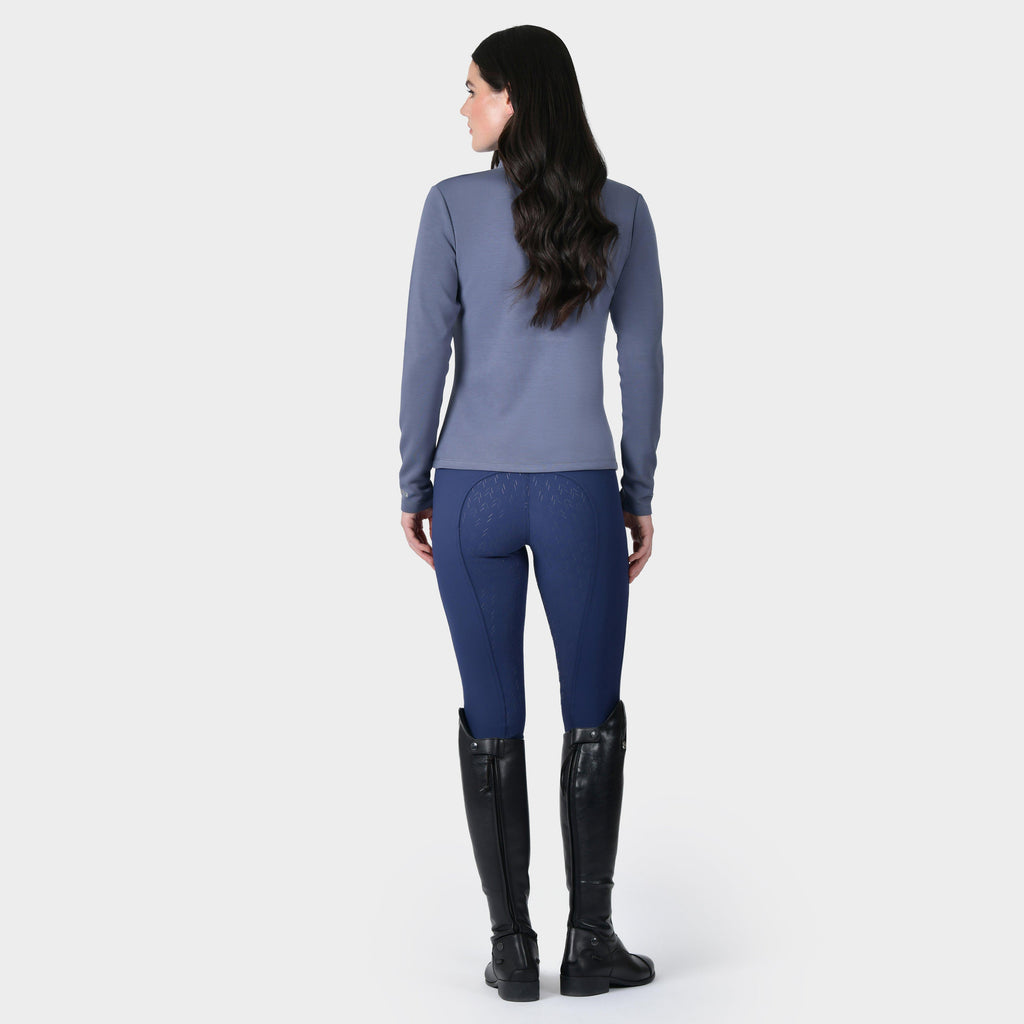 Women's Half Zip Long Sleeve Mid Layer | Slate Blue