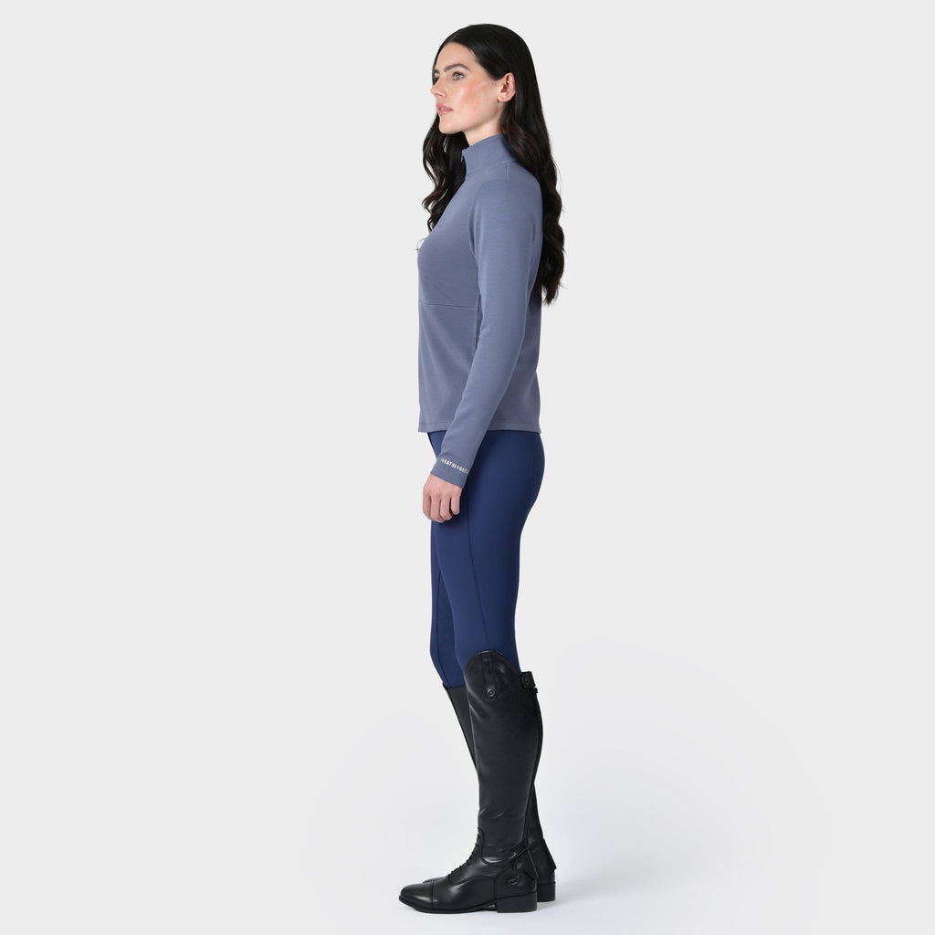 Women's Half Zip Long Sleeve Mid Layer | Slate Blue