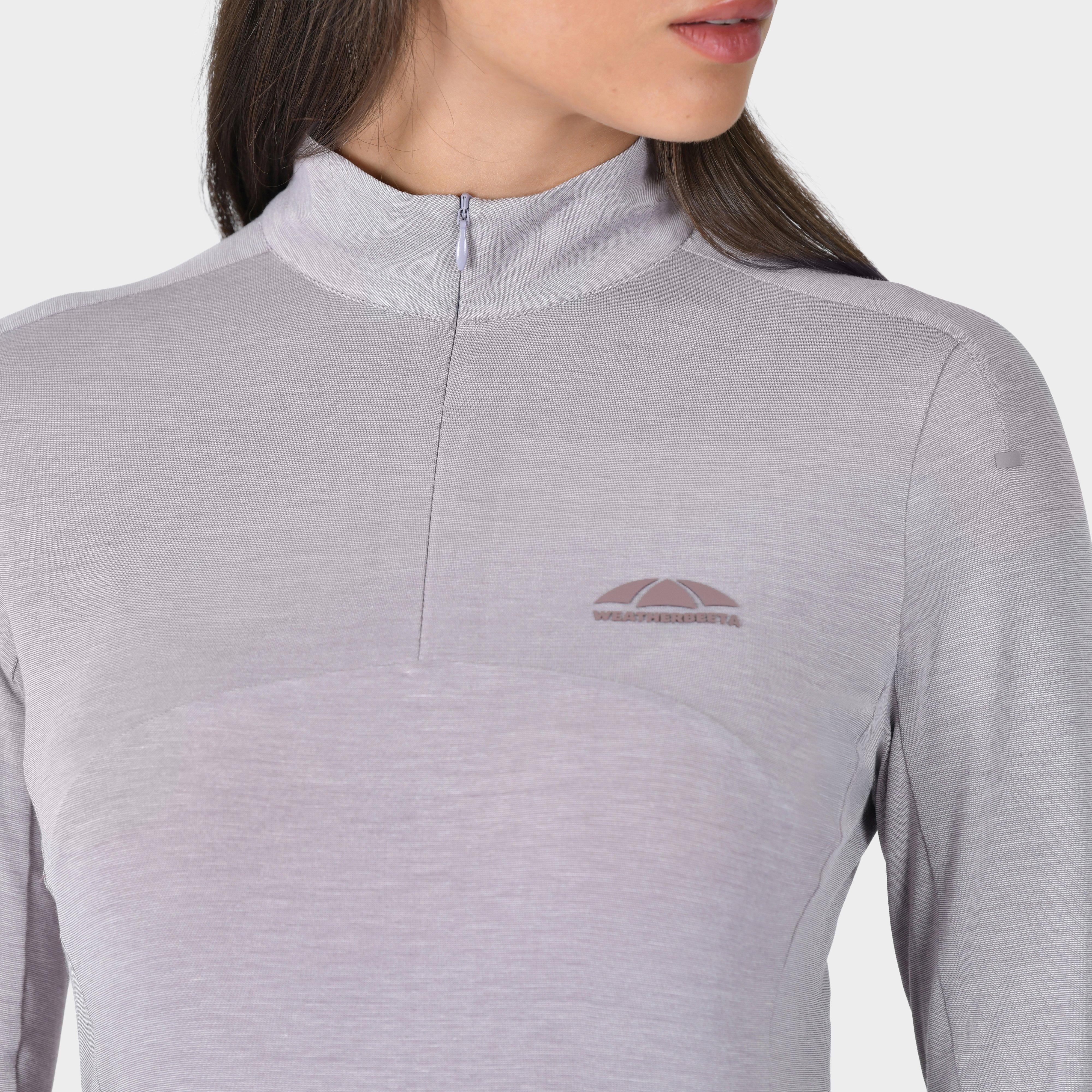 Women’s 37.5 Lightweight Performance Long Sleeve 1/4 Zip Top | Mauve Wine Marble