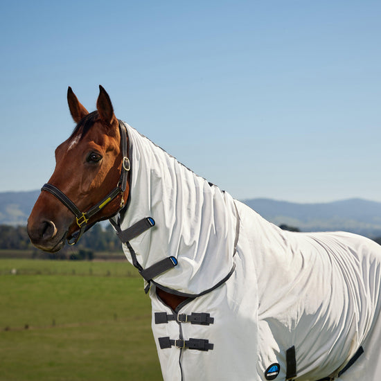 ComFiTec Tyro Combo Neck Fly Sheet  White/Charcoal