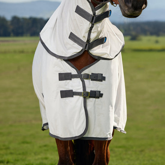 ComFiTec Tyro Combo Neck Fly Sheet  White/Charcoal