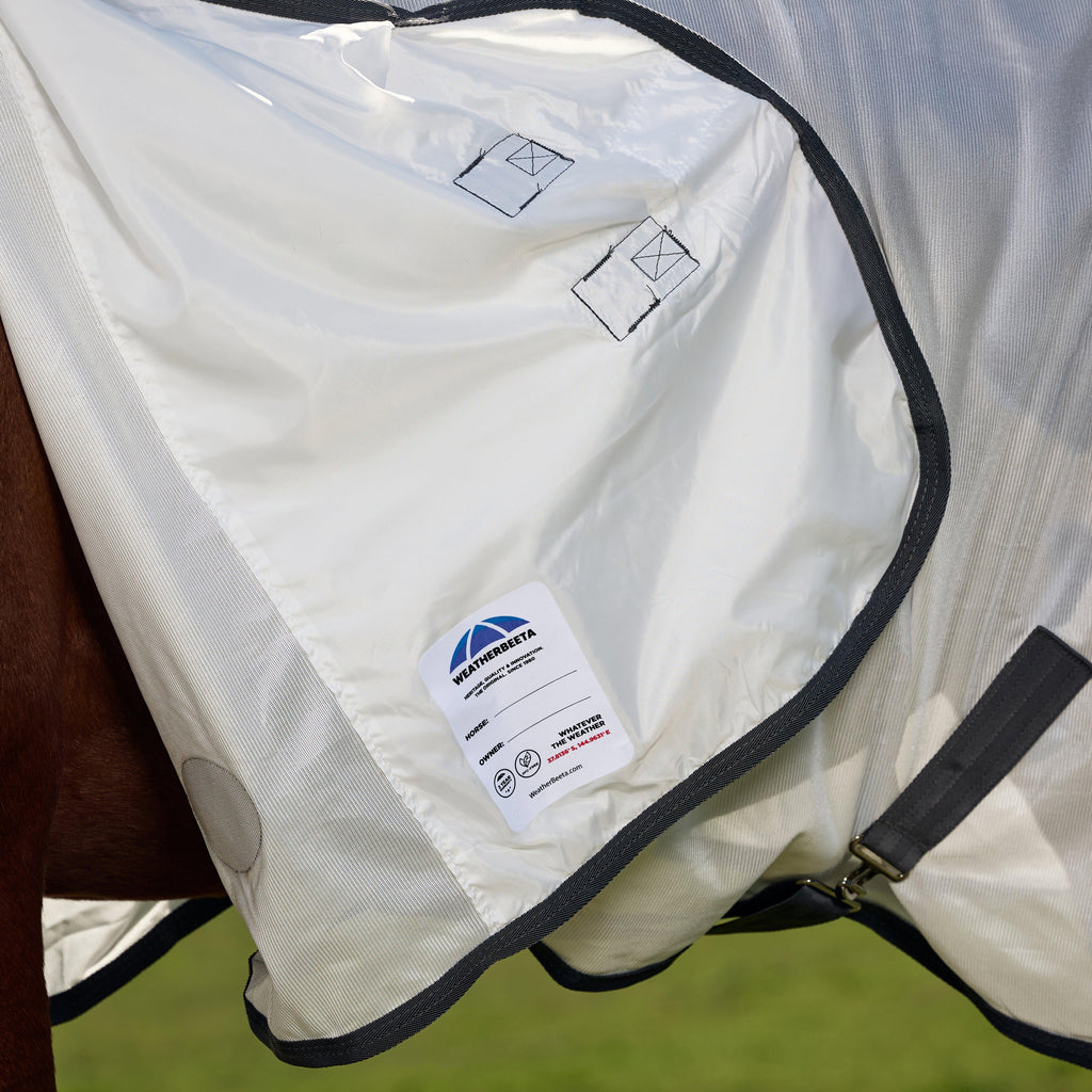 ComFiTec Tyro Combo Neck Fly Sheet  White/Charcoal