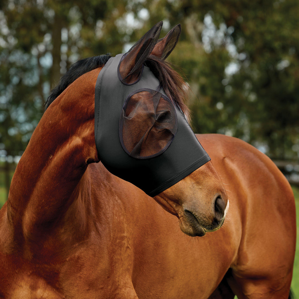 ComFiTec Deluxe Stretch Fly Mask with Ears Black