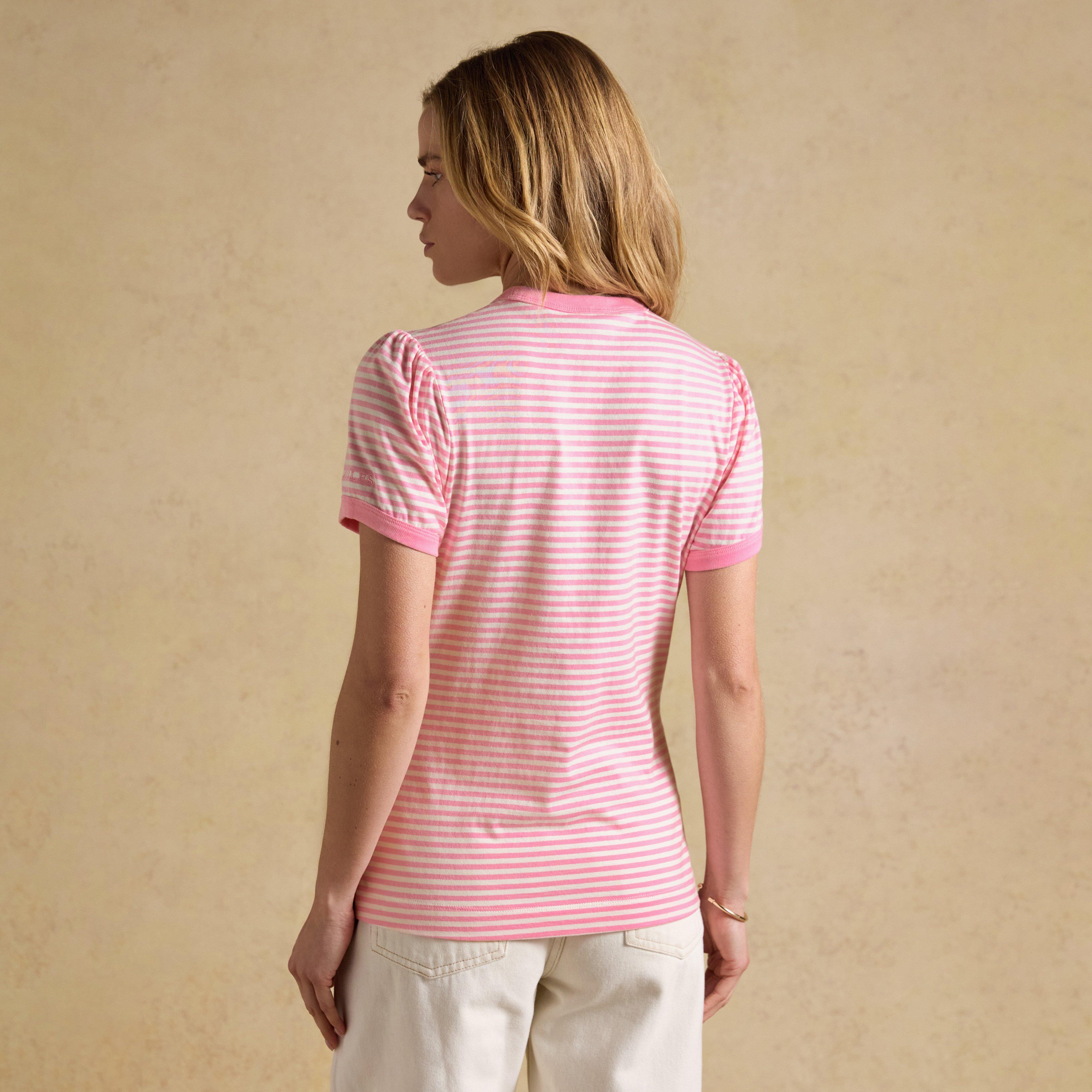 Women’s Erin Pink Stripe Short Sleeve Jersey T-Shirt