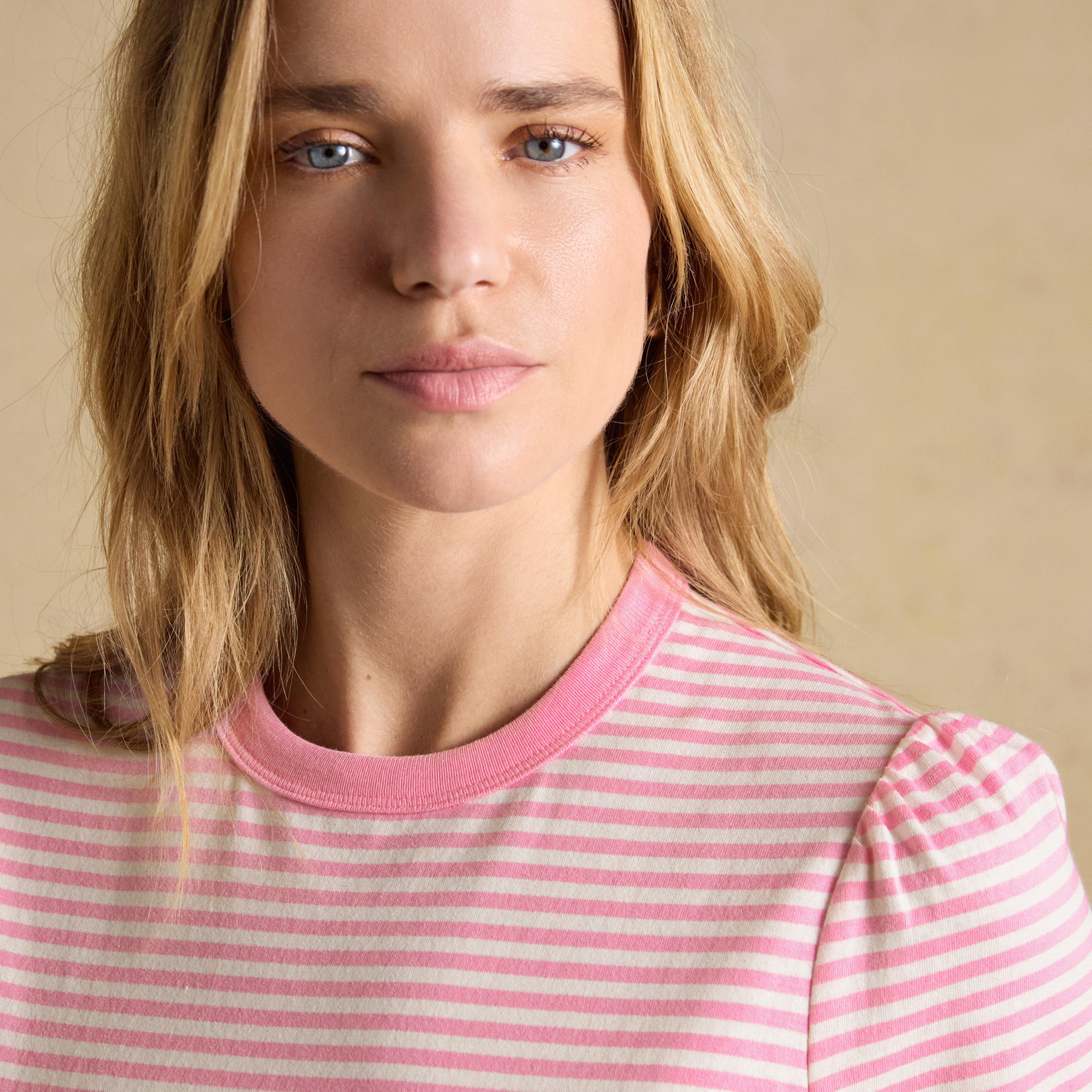Women’s Erin Pink Stripe Short Sleeve Jersey T-Shirt