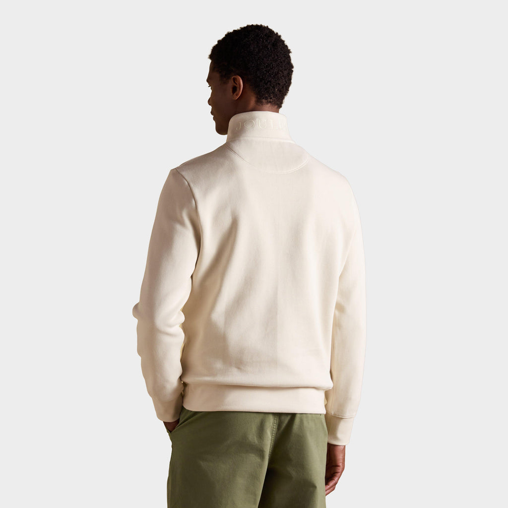 Men’s Alistair Cream French Ribbed Quarter Zip Sweatshirt