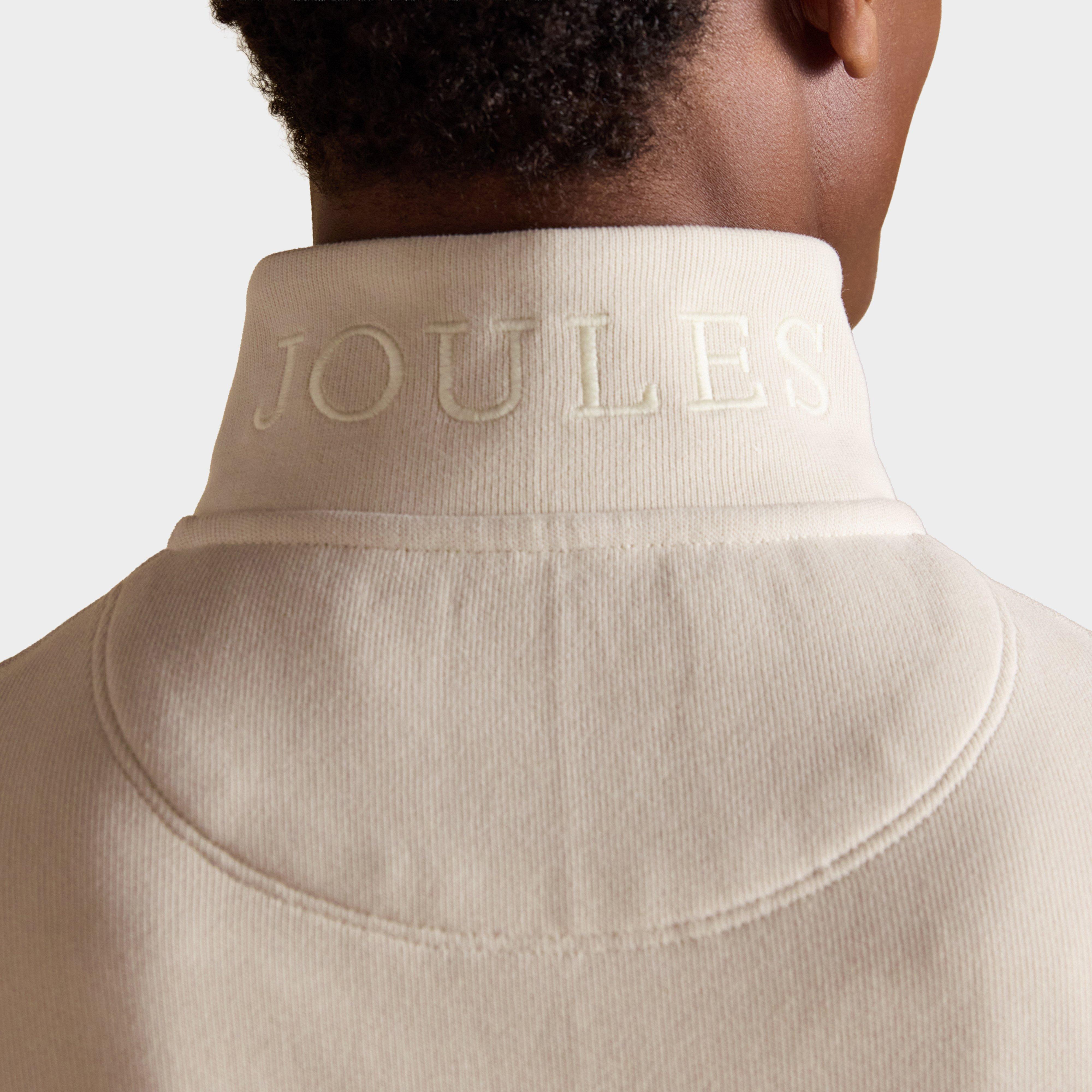 Men’s Alistair Cream French Ribbed Quarter Zip Sweatshirt