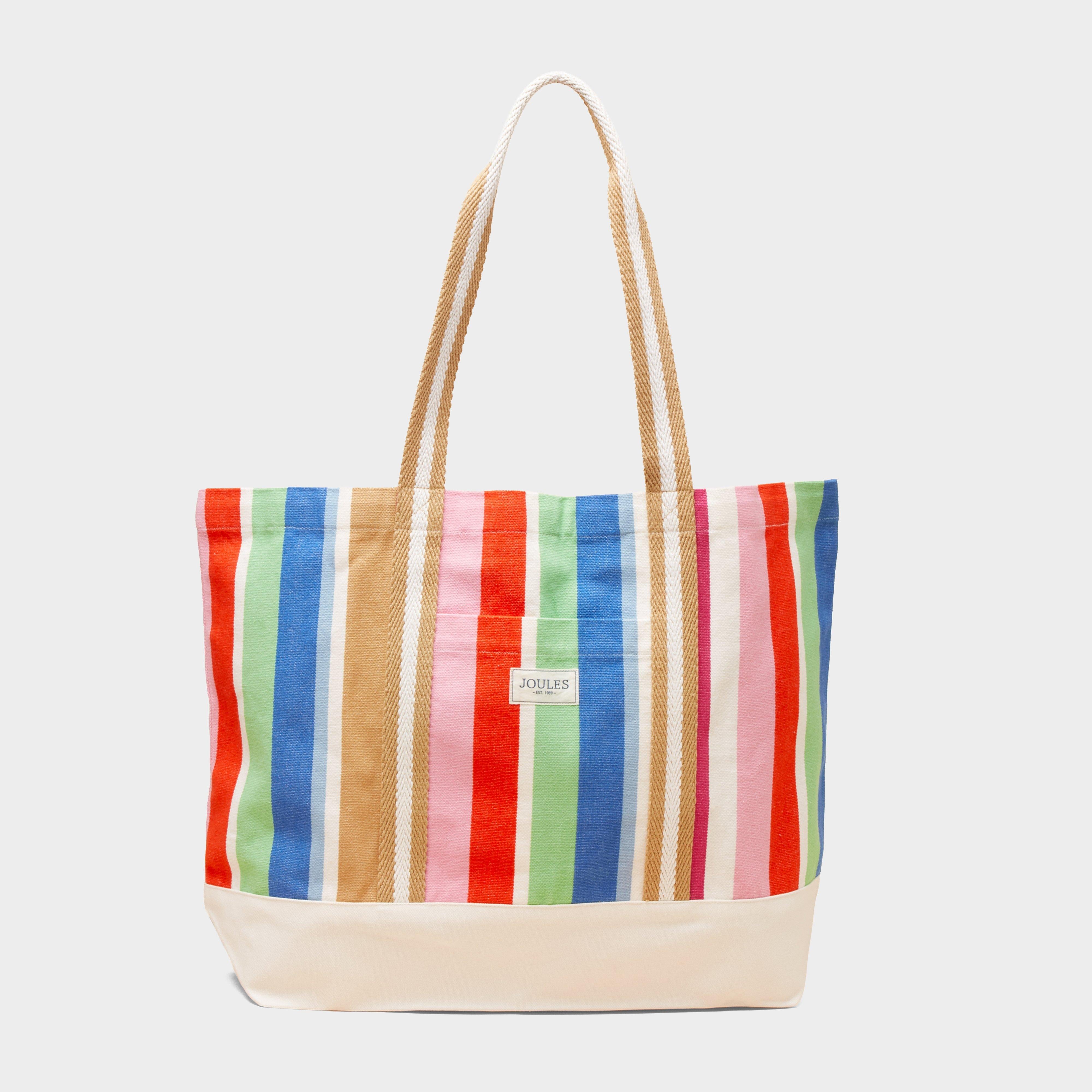 Promenade Multi Stripe Canvas Beach Tote Bag