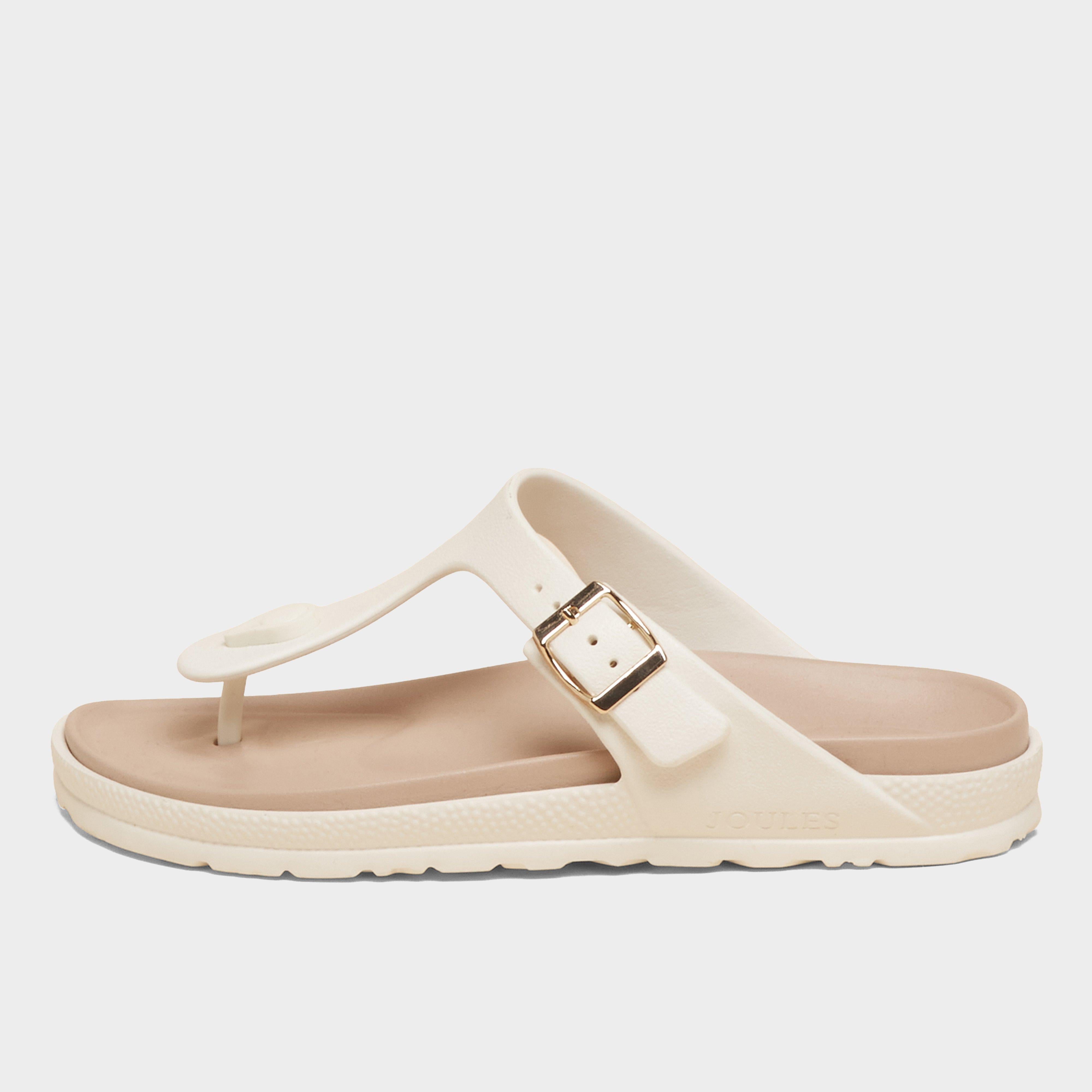 Women’s Soleil White Buckle Flip Flop
