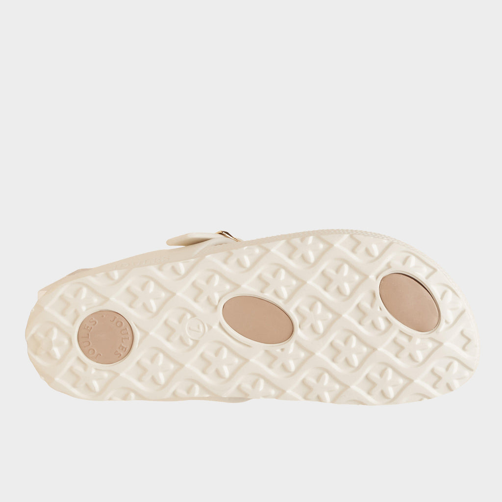 Women’s Soleil White Buckle Flip Flop