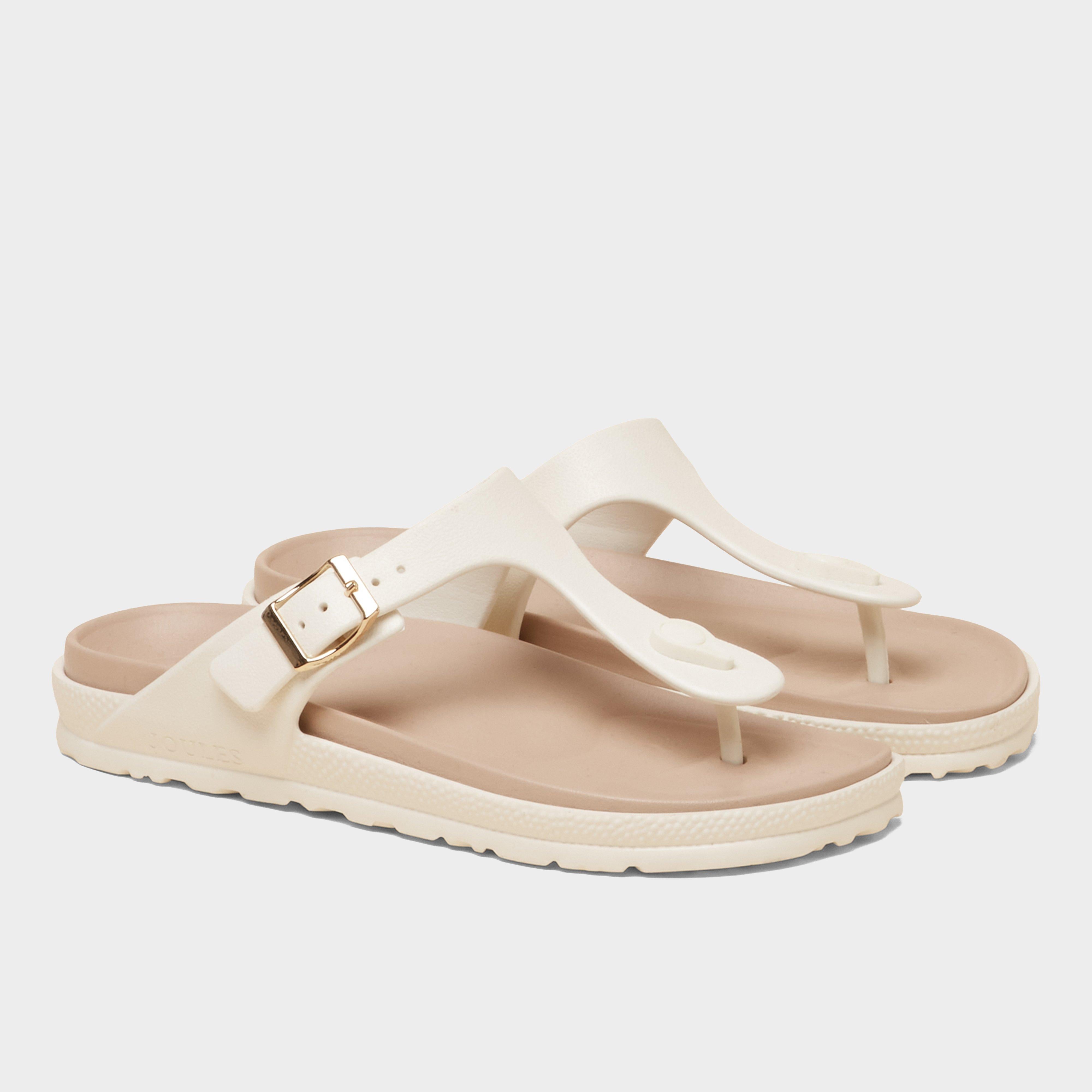 Women’s Soleil White Buckle Flip Flop