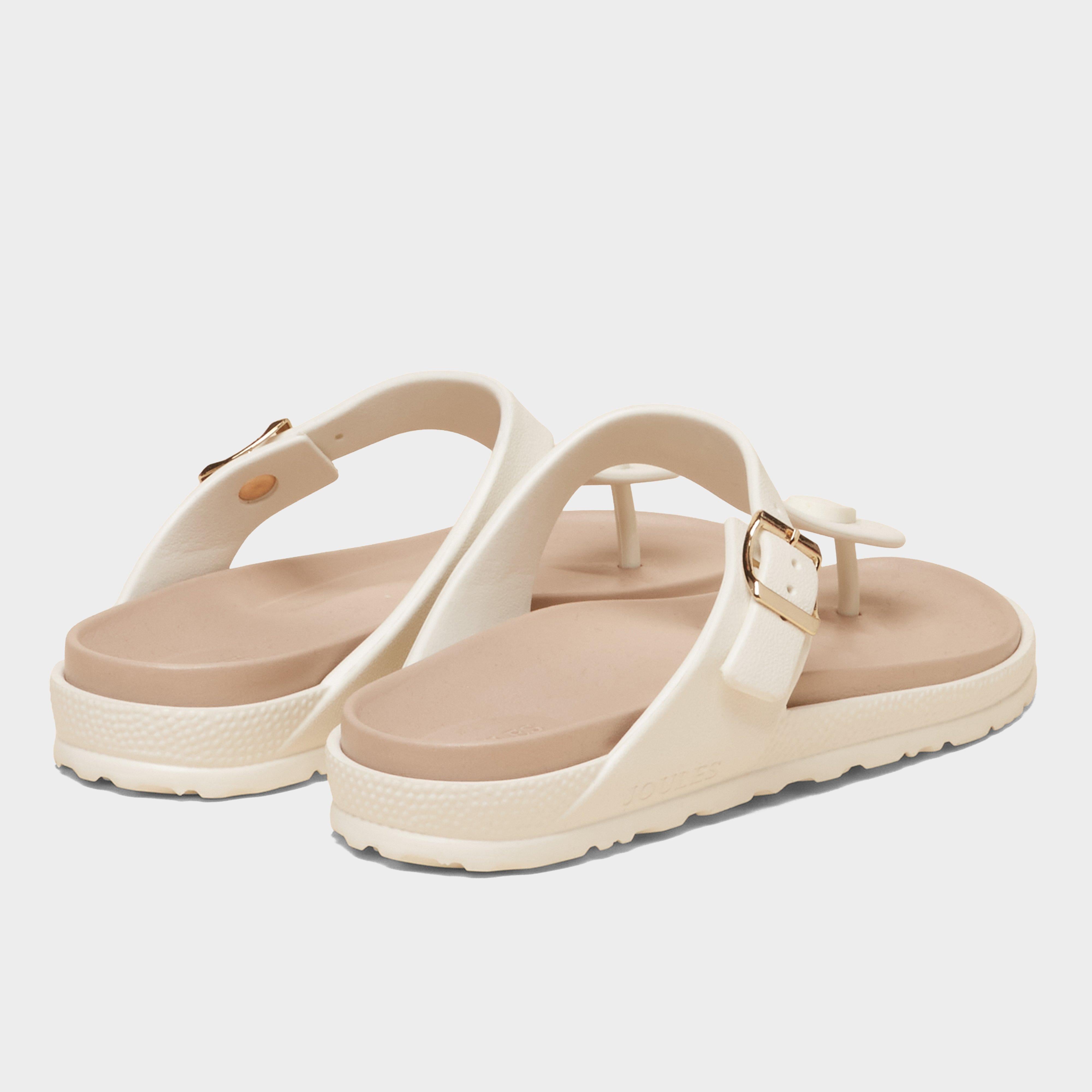 Women’s Soleil White Buckle Flip Flop